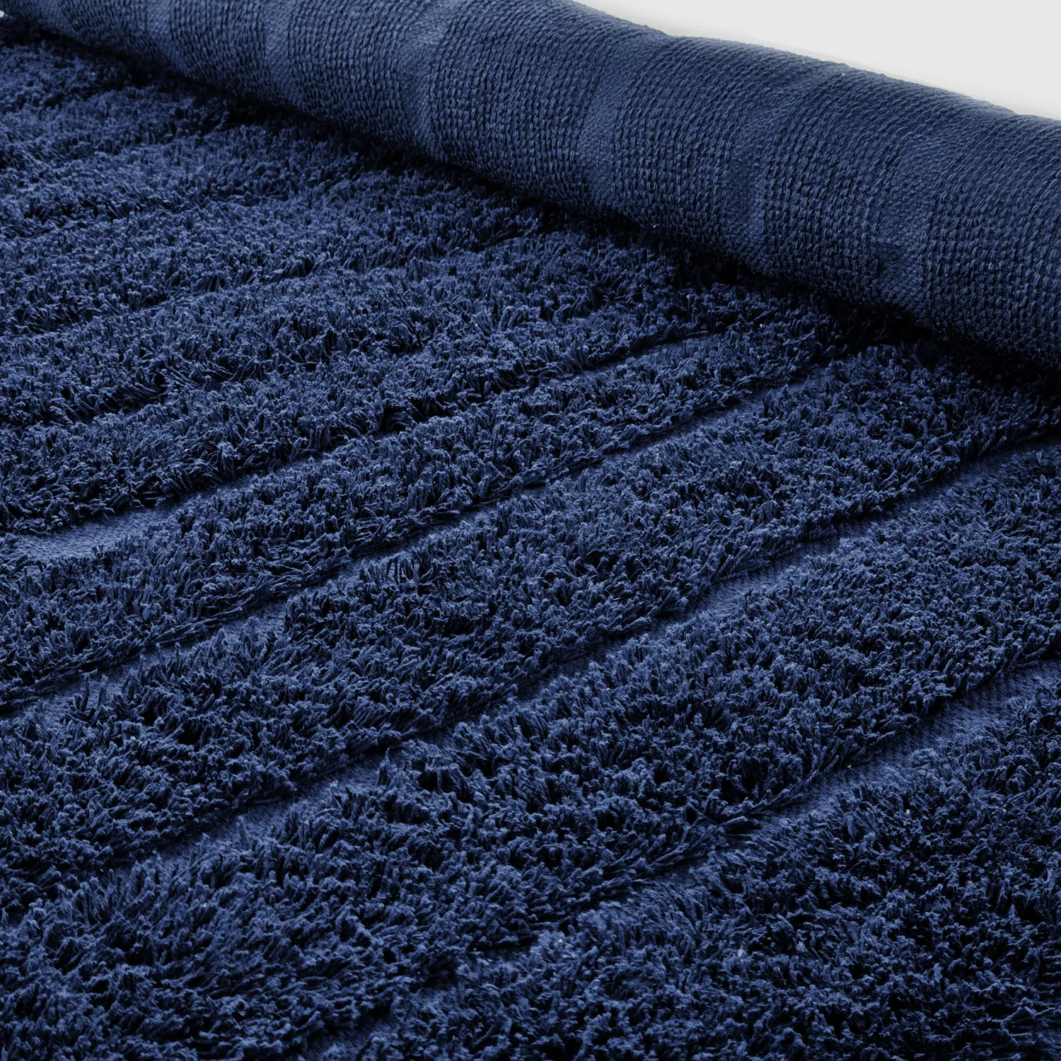 Kulatý koberec - Farley Natural Cotton Shaggy (modrý)
