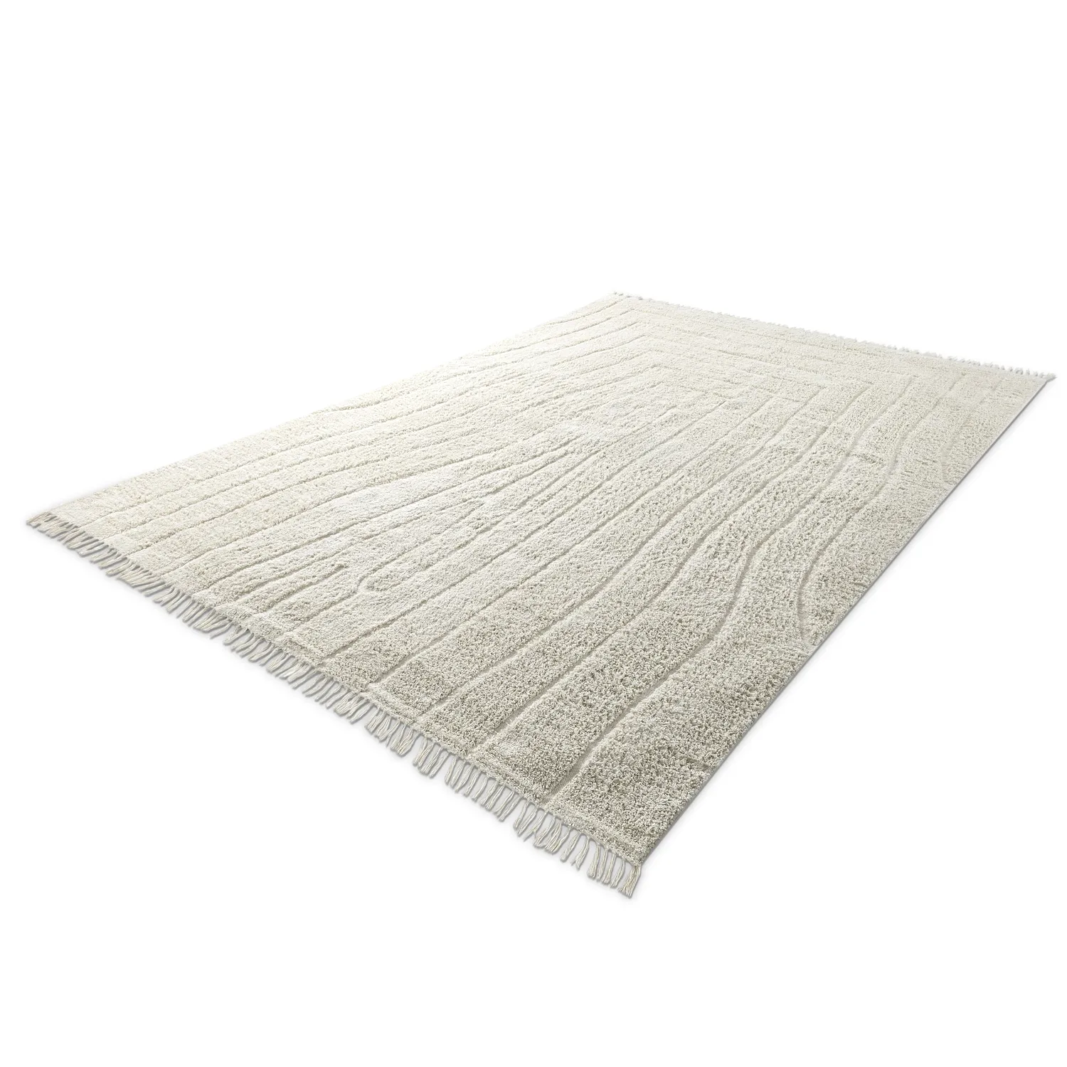 Shaggy koberce - Farley Natural Cotton Shaggy (špinavě bílá)