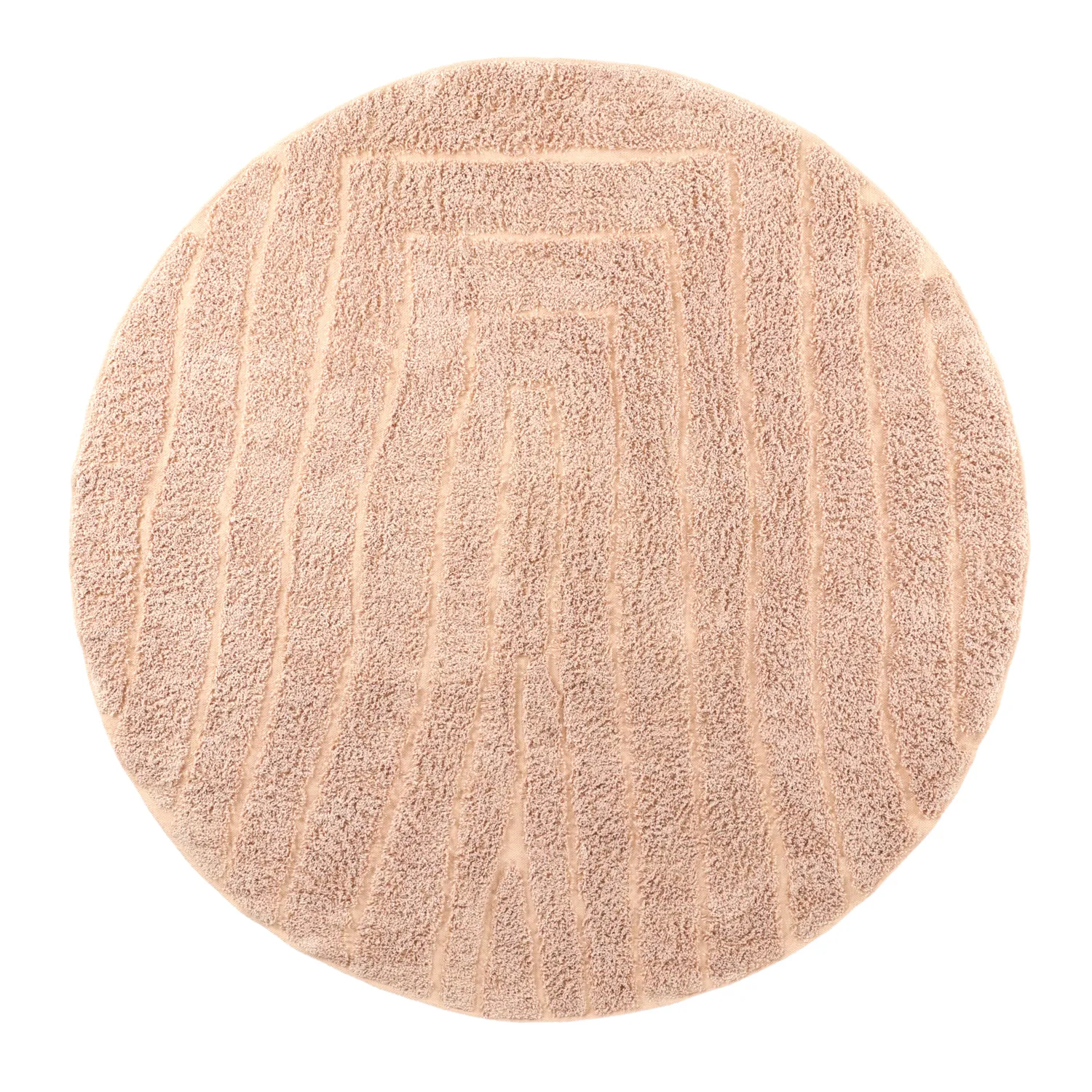 Kulatý koberec - Farley Natural Cotton Shaggy (růžový)