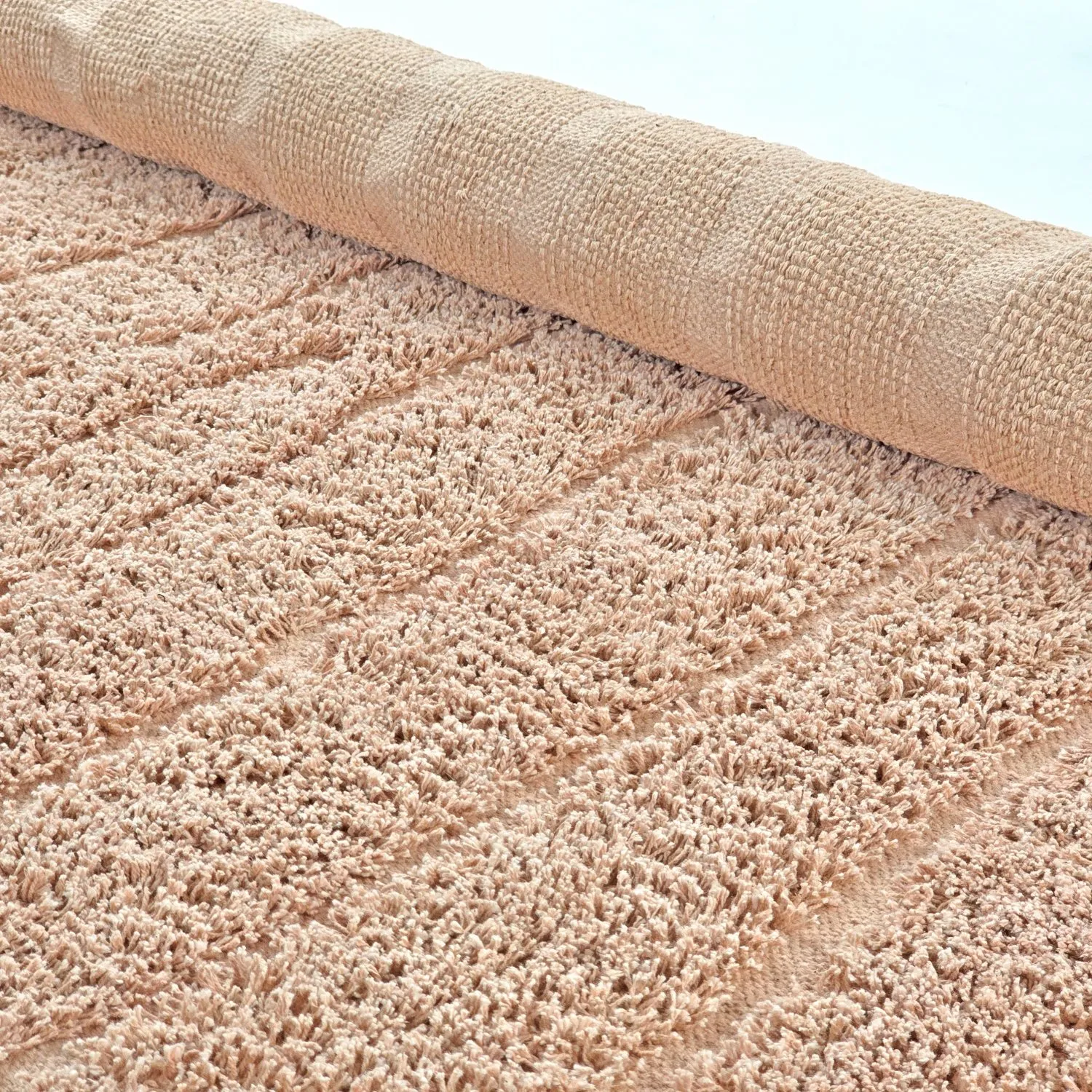Kulatý koberec - Farley Natural Cotton Shaggy (růžový)
