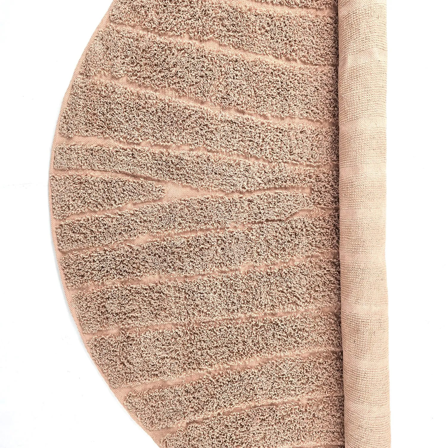 Kulatý koberec - Farley Natural Cotton Shaggy (růžový)