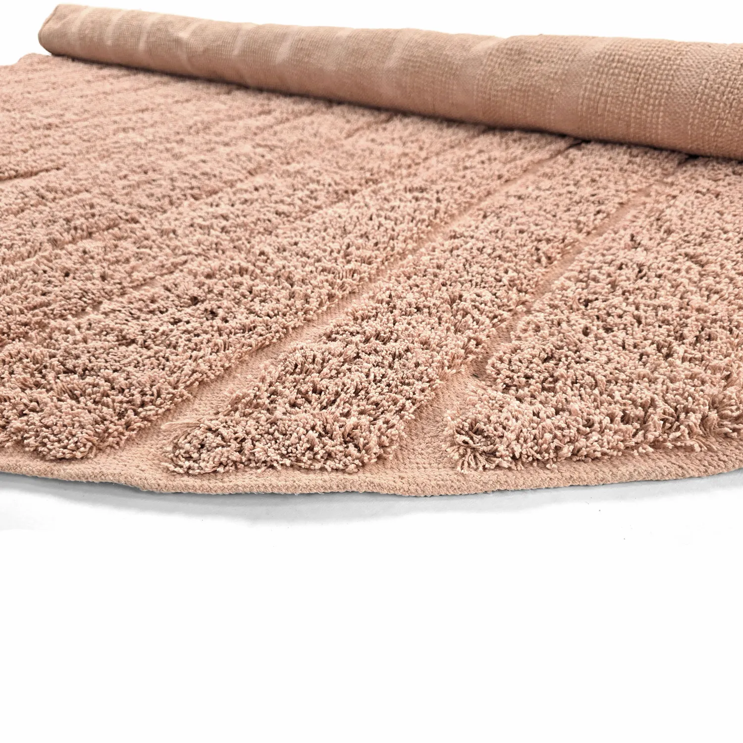 Kulatý koberec - Farley Natural Cotton Shaggy (růžový)