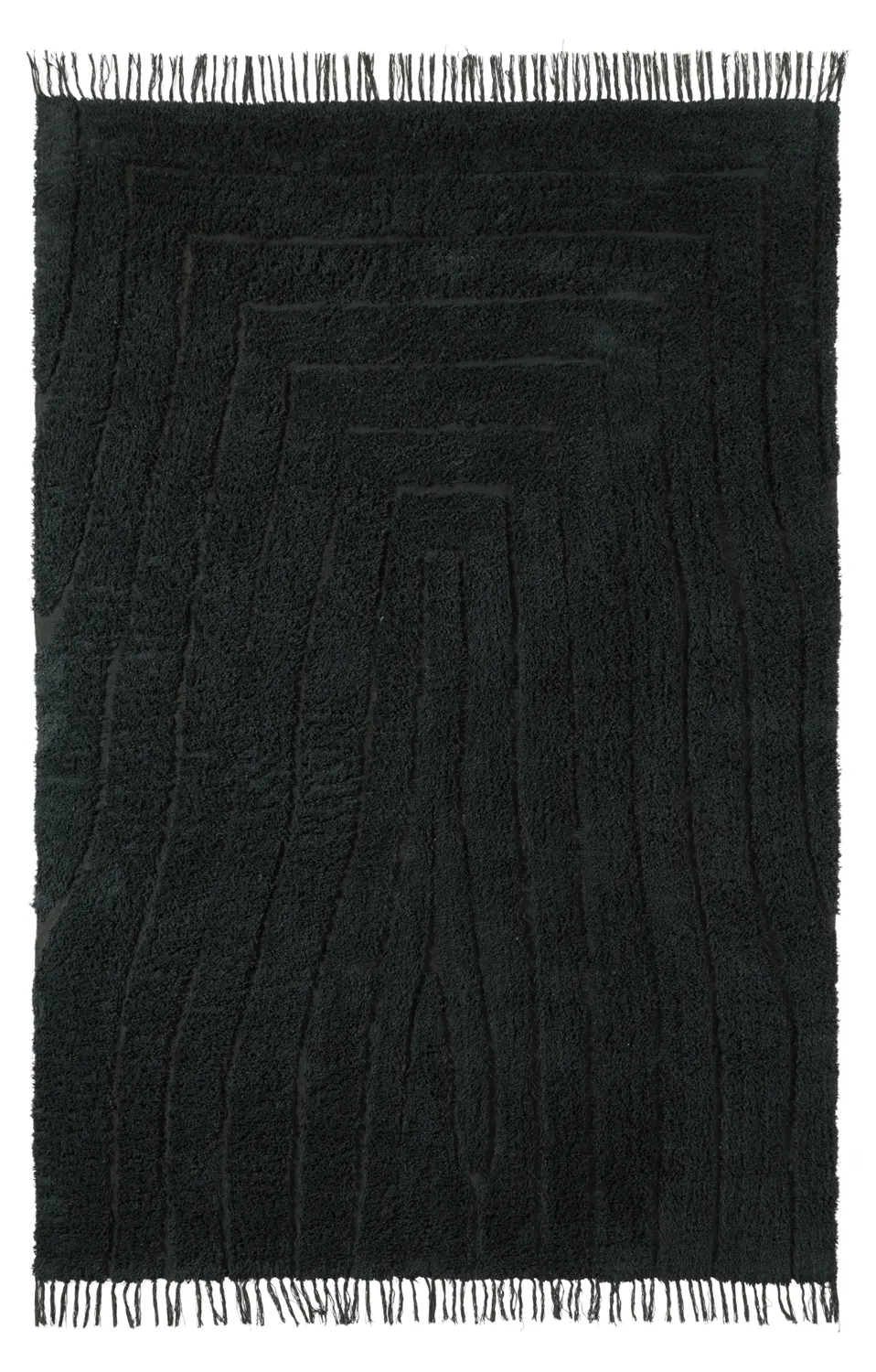Shaggy koberce - Farley Natural Cotton Shaggy (černý)