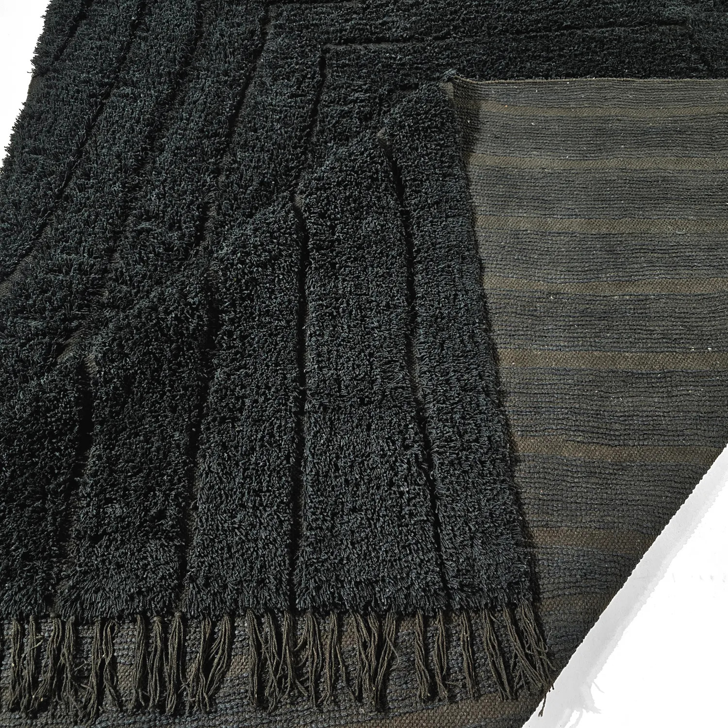Shaggy koberce - Farley Natural Cotton Shaggy (černý)