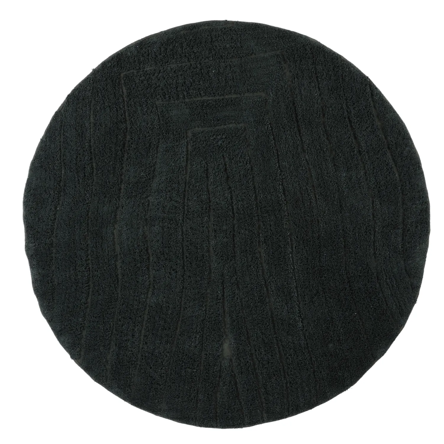 Kulatý koberec - Farley Natural Cotton Shaggy (černý)