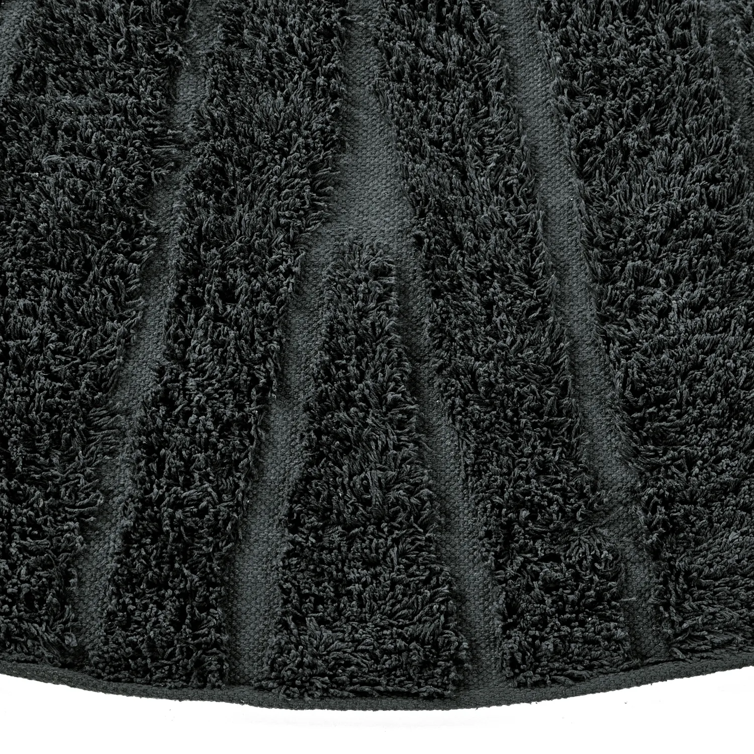 Kulatý koberec - Farley Natural Cotton Shaggy (černý)