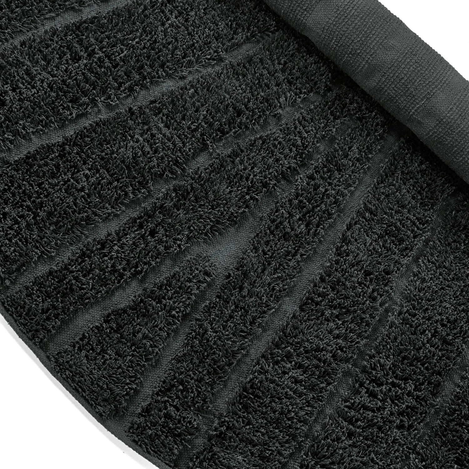 Kulatý koberec - Farley Natural Cotton Shaggy (černý)