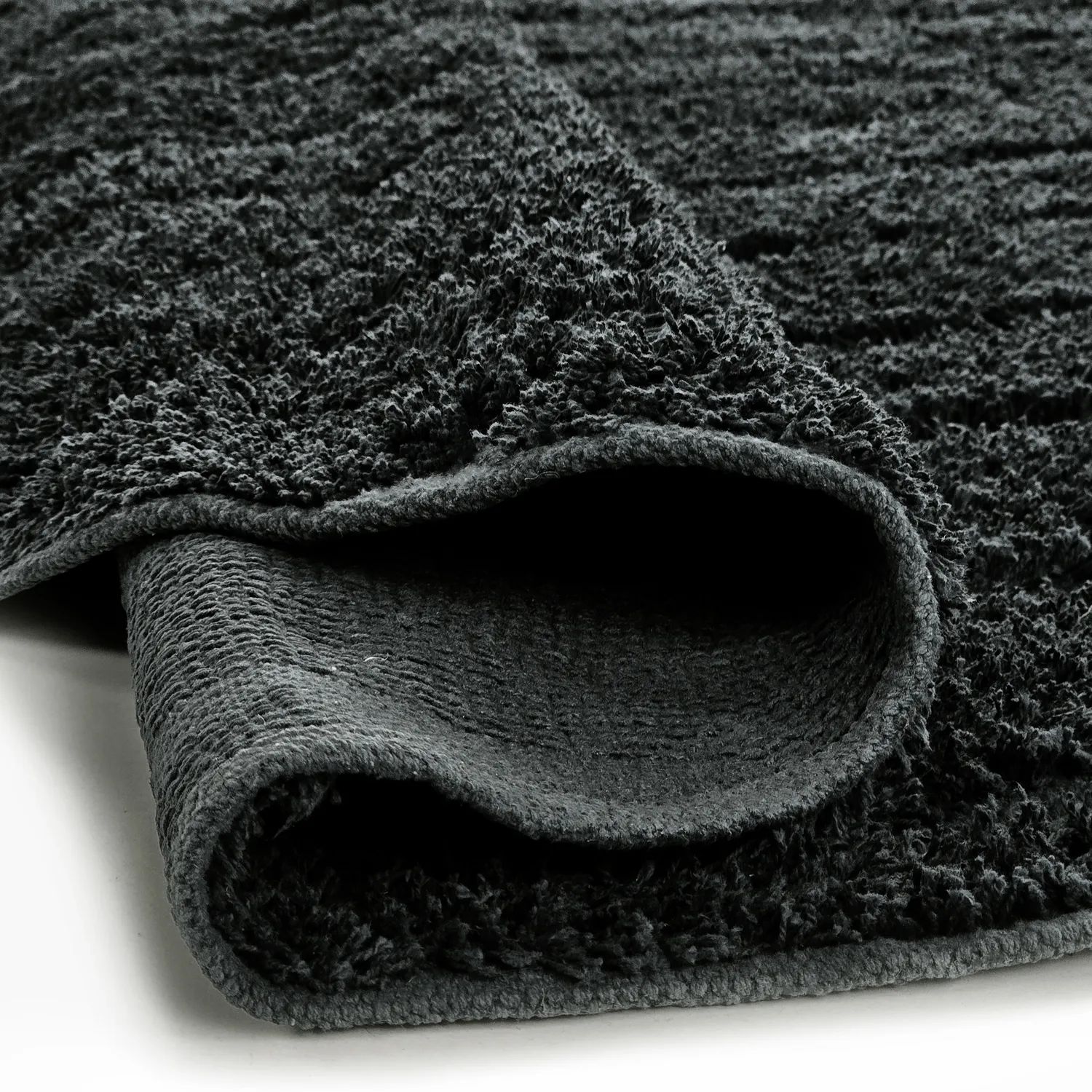 Kulatý koberec - Farley Natural Cotton Shaggy (černý)