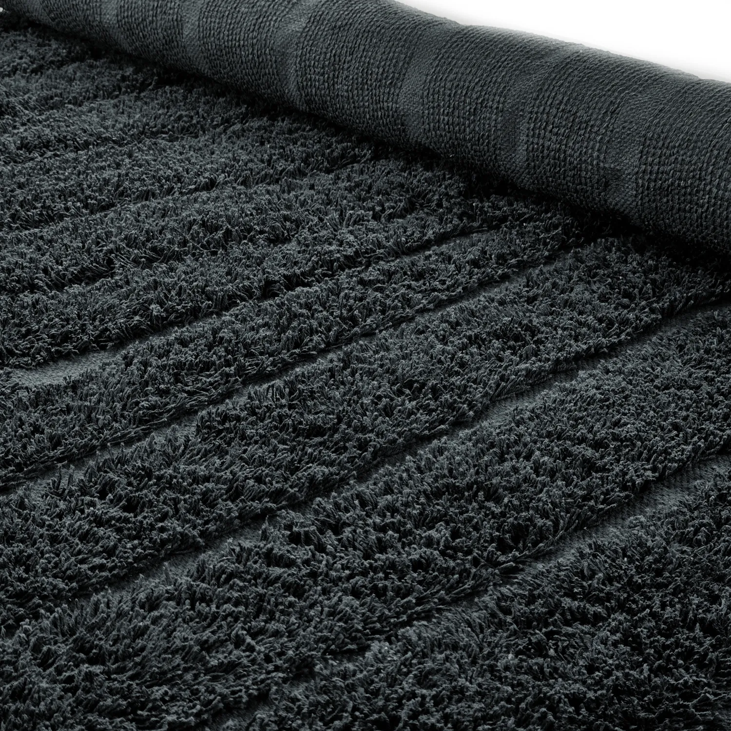Kulatý koberec - Farley Natural Cotton Shaggy (černý)