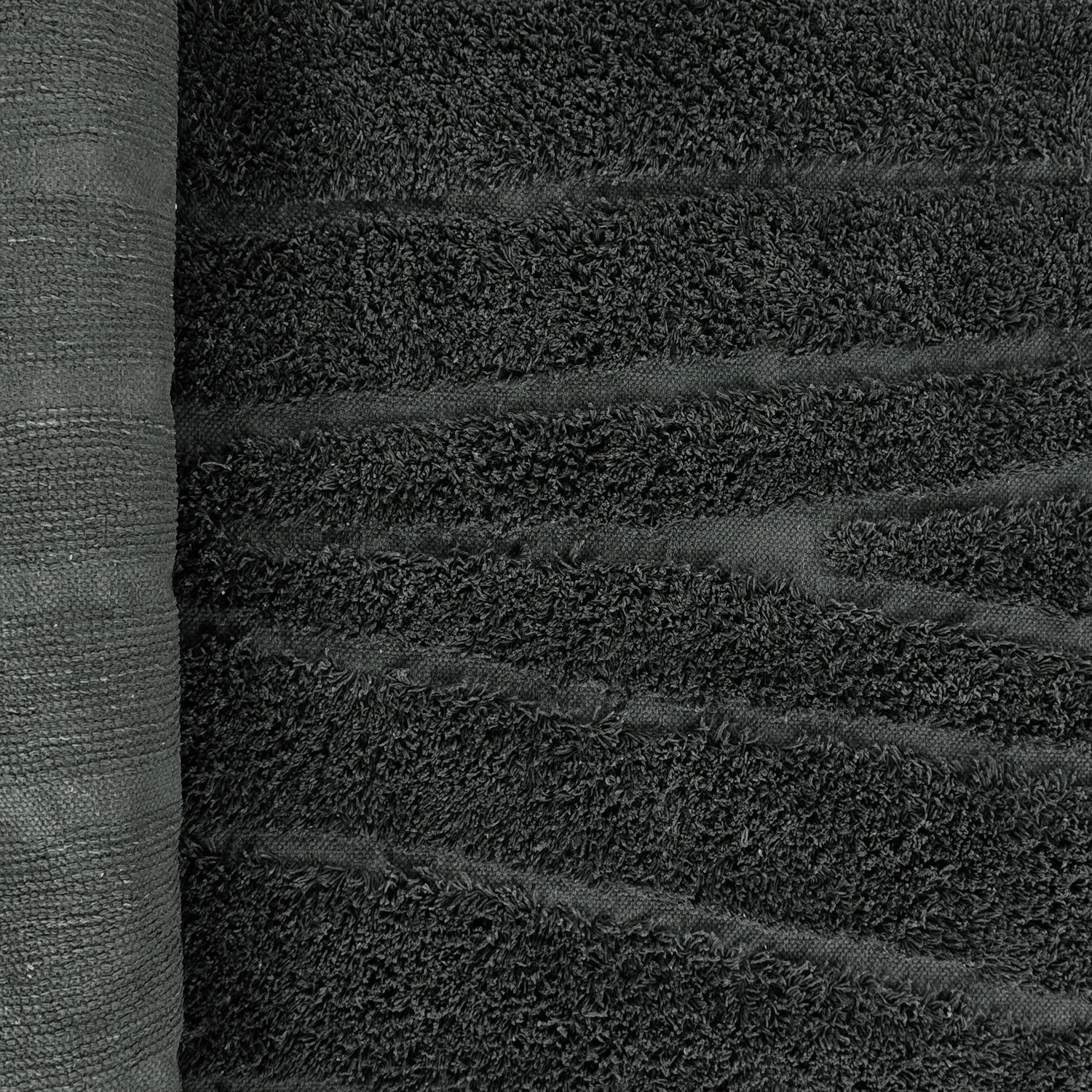 Kulatý koberec - Farley Natural Cotton Shaggy (černý)
