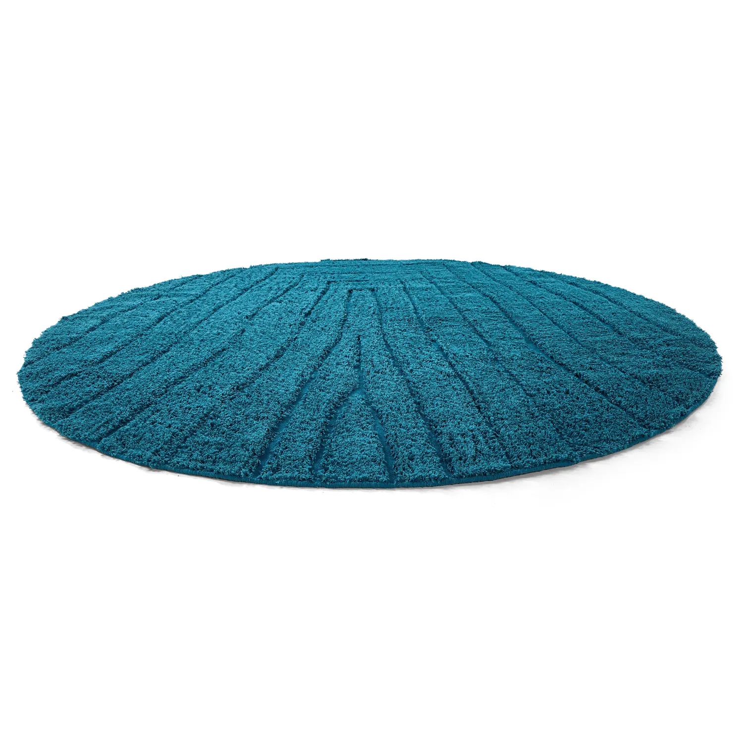 Kulatý koberec - Farley Natural Cotton Shaggy (tyrkysový)