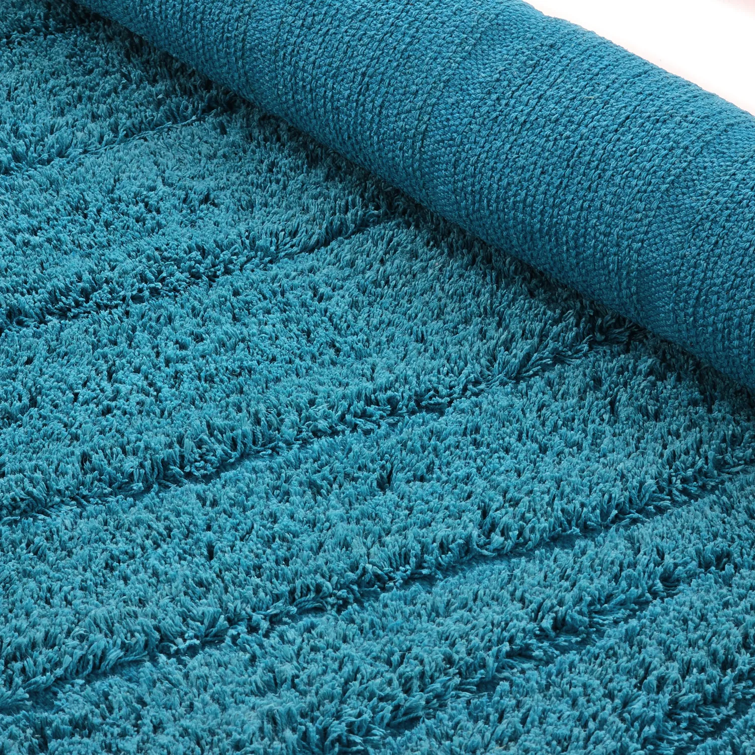Kulatý koberec - Farley Natural Cotton Shaggy (tyrkysový)