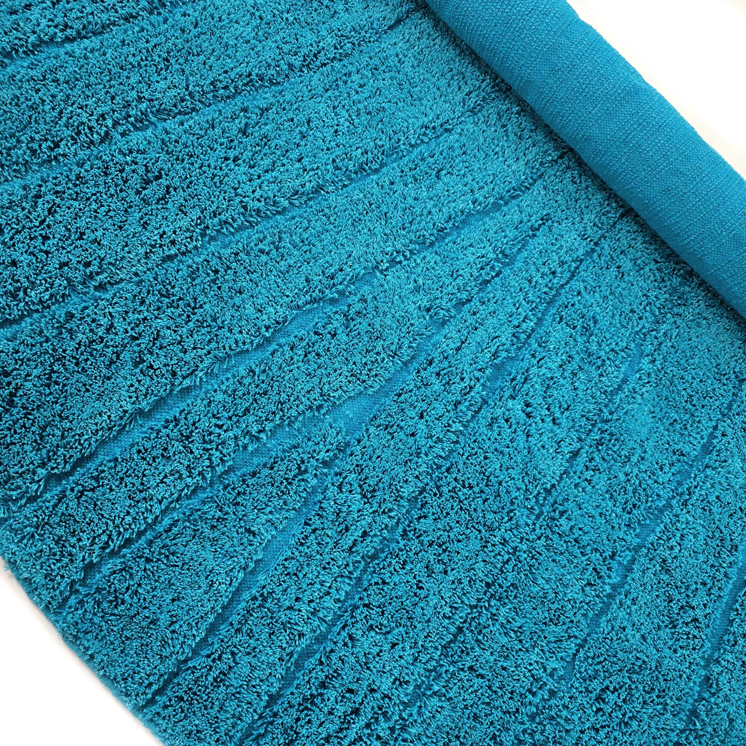 Kulatý koberec - Farley Natural Cotton Shaggy (tyrkysový)