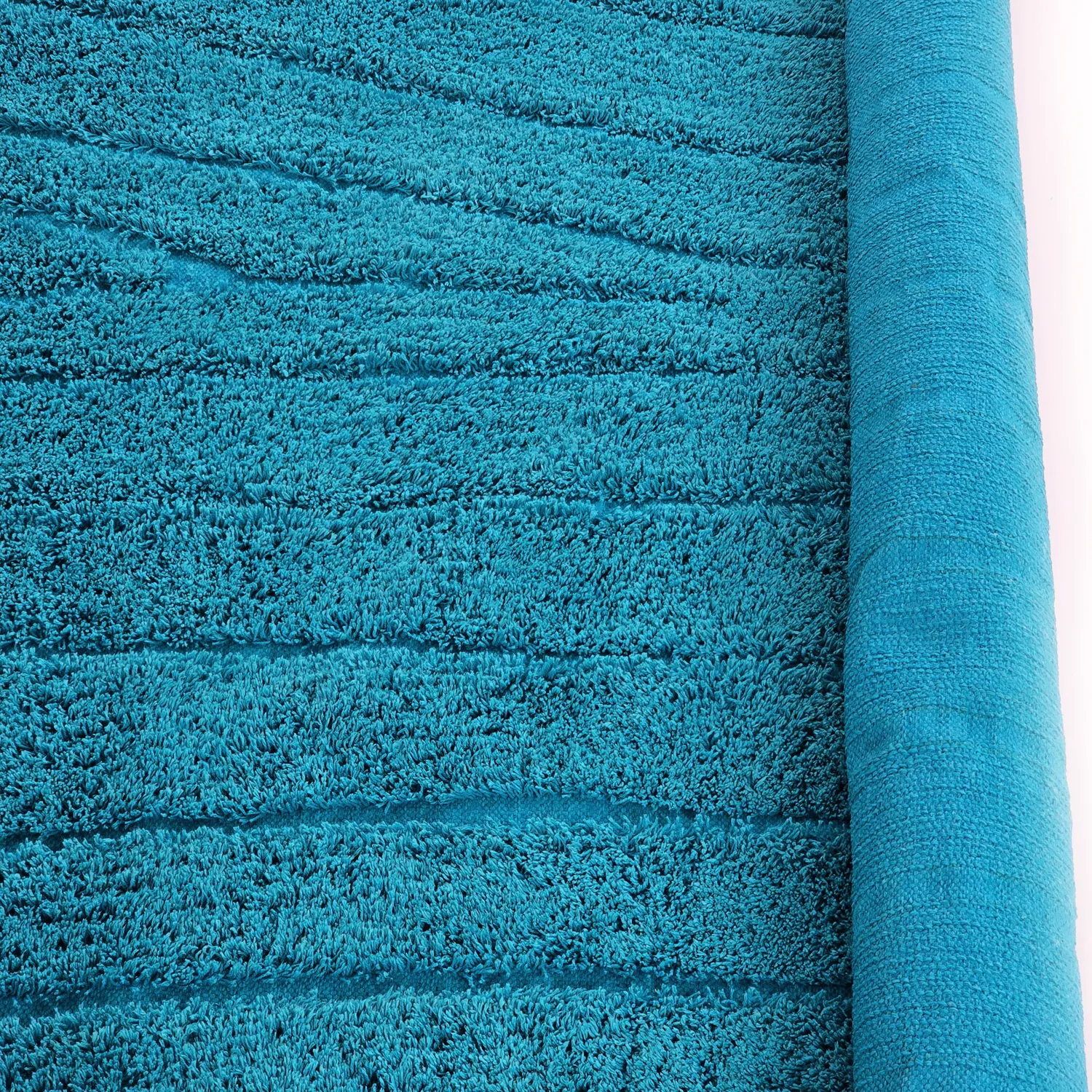 Kulatý koberec - Farley Natural Cotton Shaggy (tyrkysový)