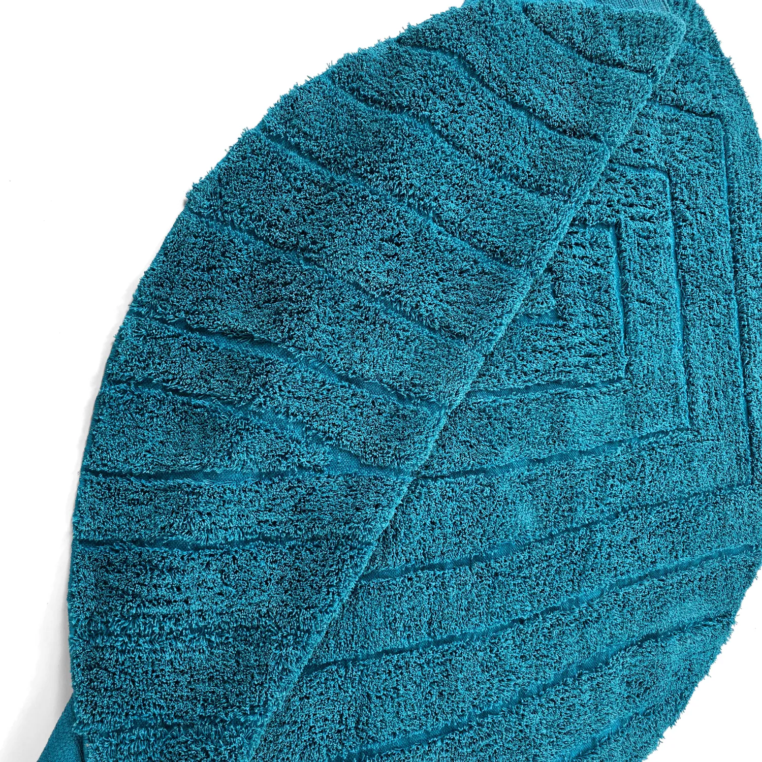 Kulatý koberec - Farley Natural Cotton Shaggy (tyrkysový)
