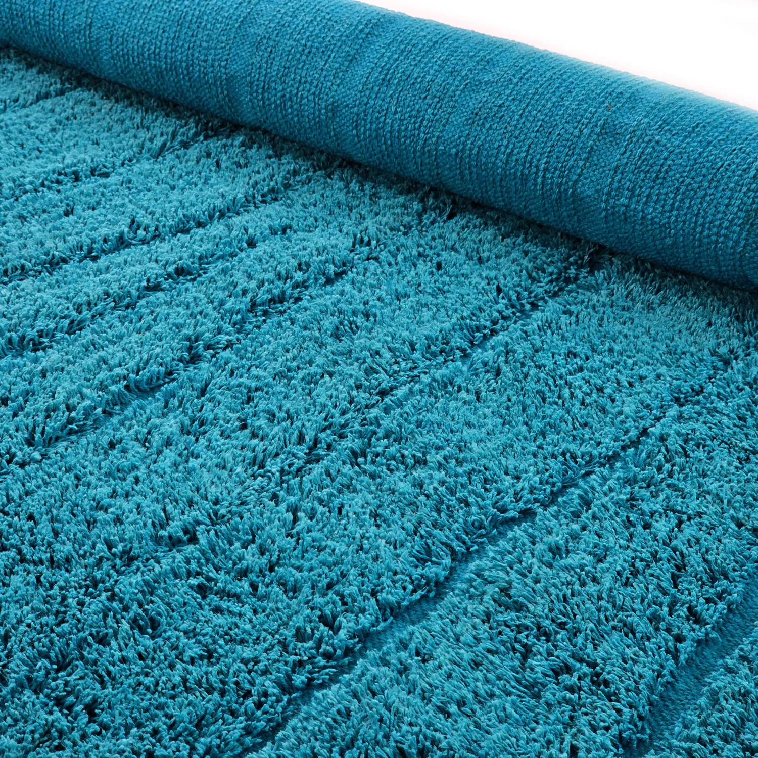 Kulatý koberec - Farley Natural Cotton Shaggy (tyrkysový)