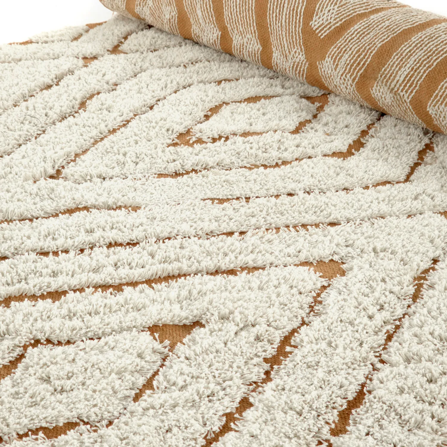 Shaggy koberce - Holwell Natural Cotton Shaggy (šedobílá/hnědá)