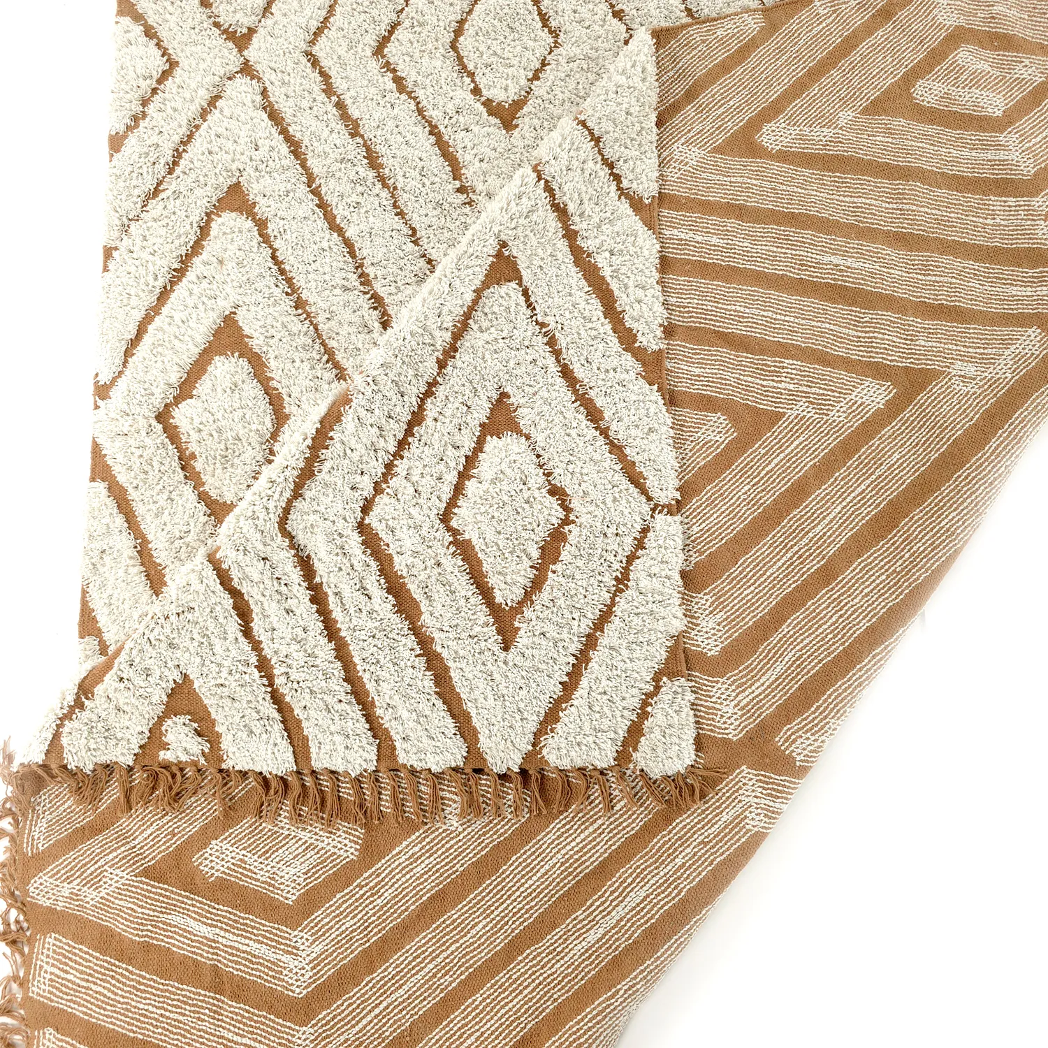 Shaggy koberce - Holwell Natural Cotton Shaggy (šedobílá/hnědá)