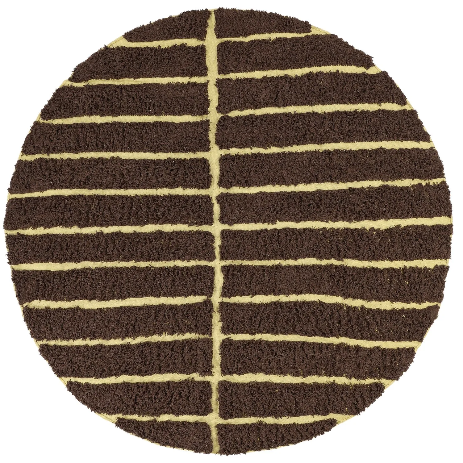 Kulatý koberec - Ikara Natural Cotton Shaggy (hnědý)