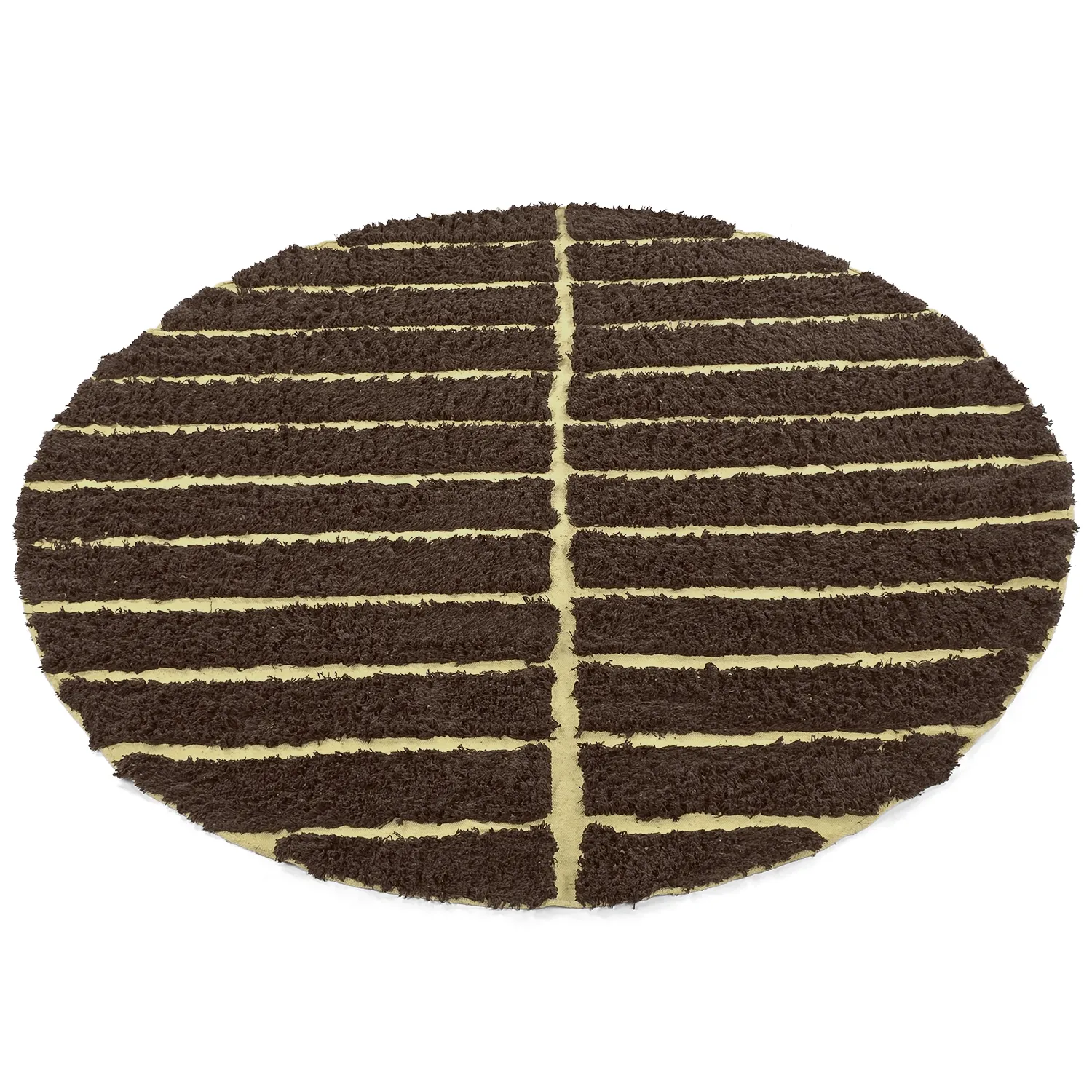 Kulatý koberec - Ikara Natural Cotton Shaggy (hnědý)