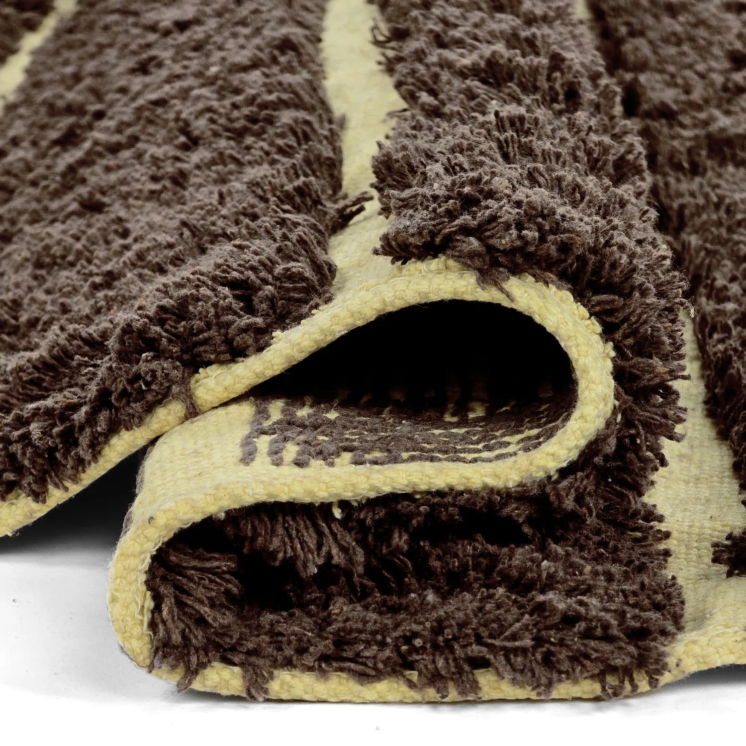 Kulatý koberec - Ikara Natural Cotton Shaggy (hnědý)