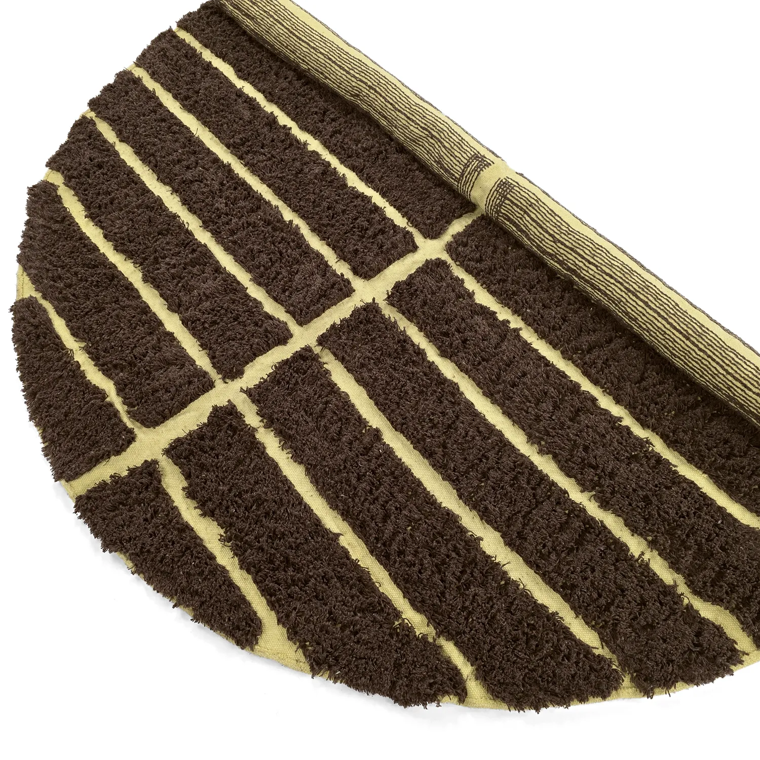 Kulatý koberec - Ikara Natural Cotton Shaggy (hnědý)