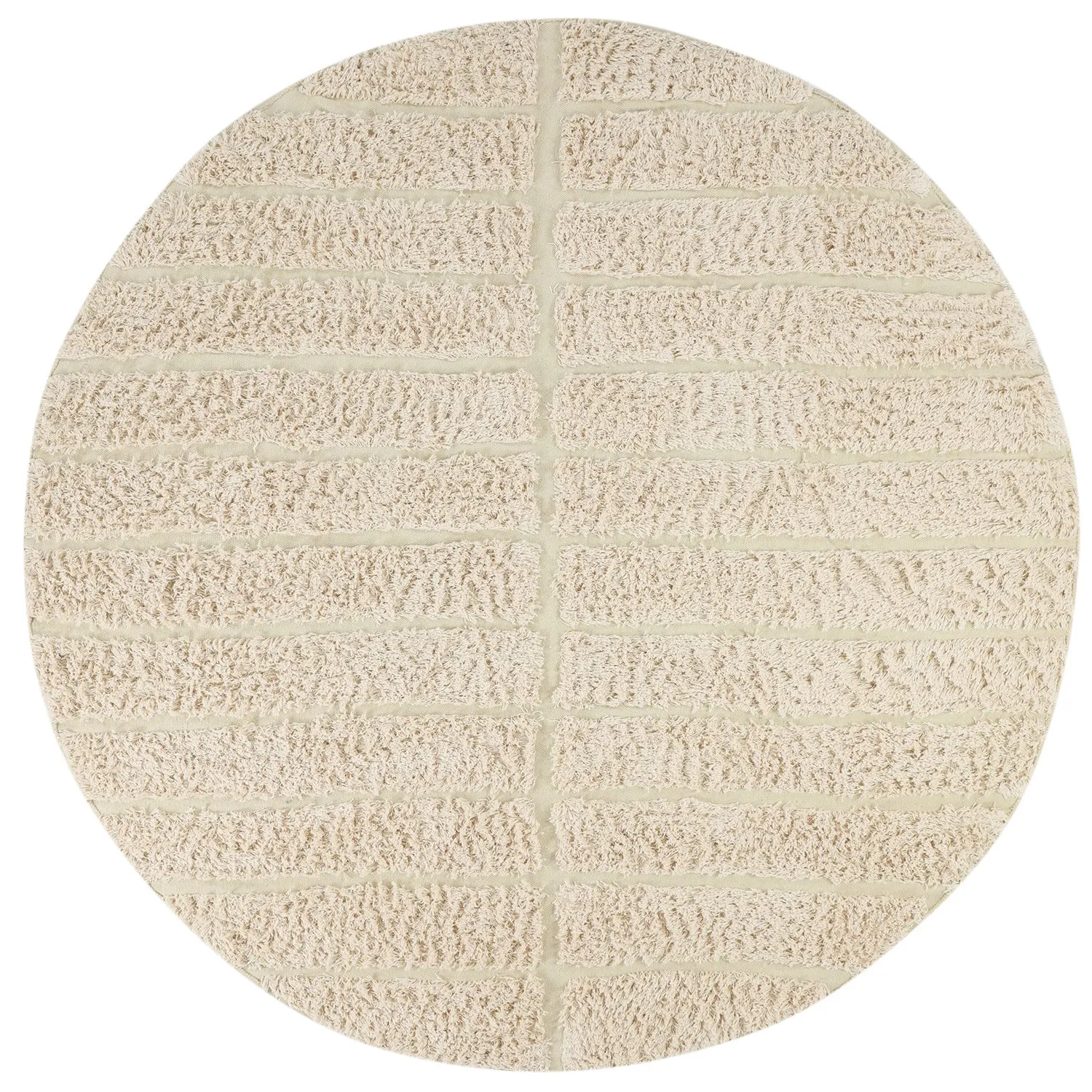Kulatý koberec - Ikara Natural Cotton Shaggy (krém)