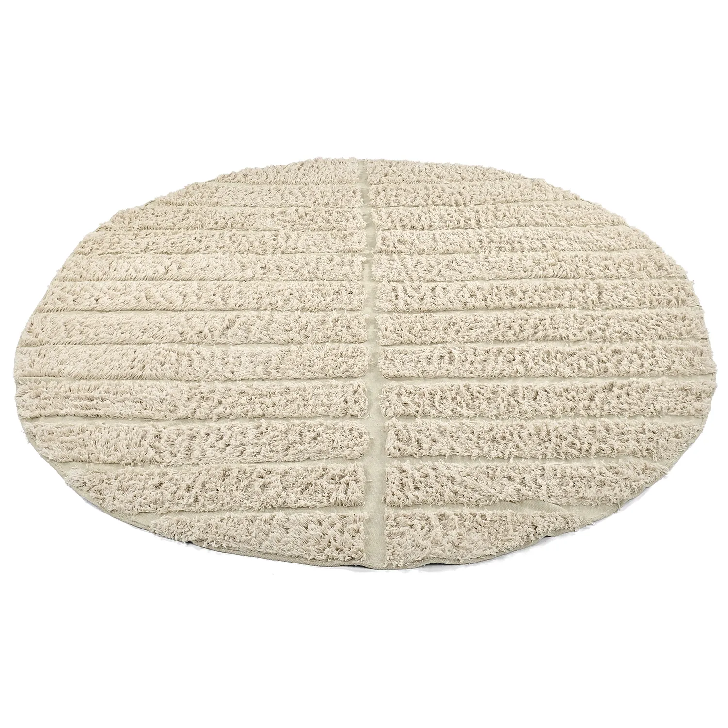 Kulatý koberec - Ikara Natural Cotton Shaggy (krém)