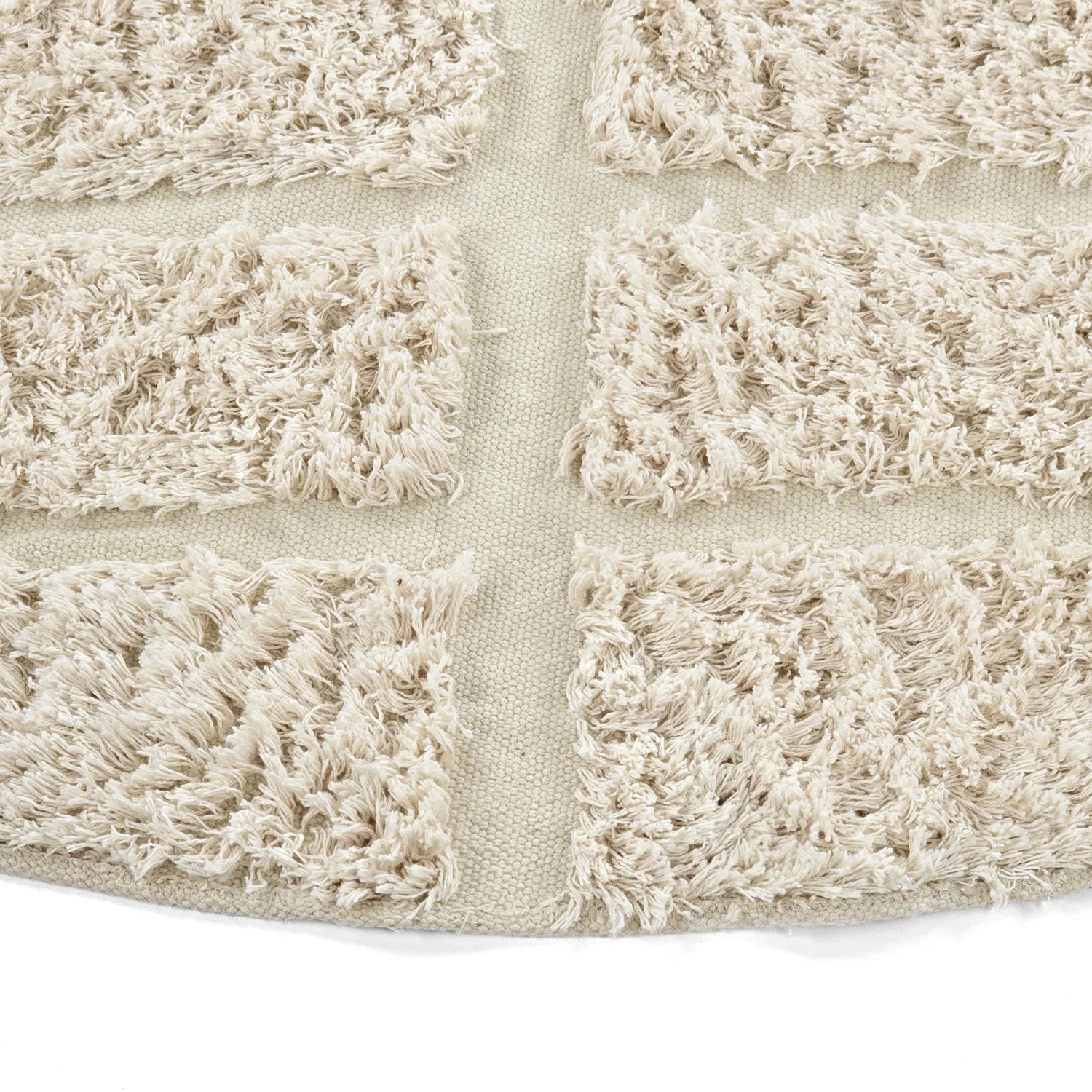 Kulatý koberec - Ikara Natural Cotton Shaggy (krém)