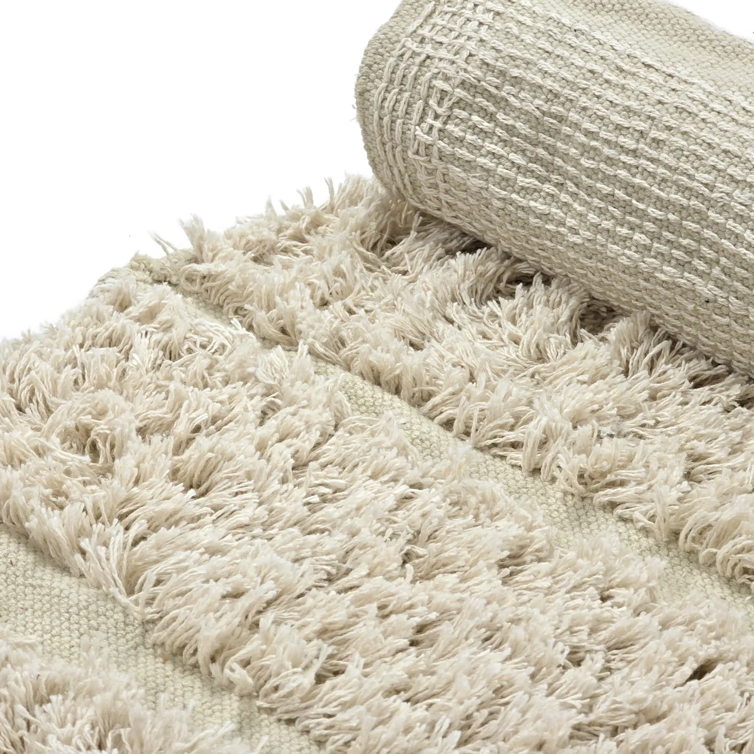 Kulatý koberec - Ikara Natural Cotton Shaggy (krém)