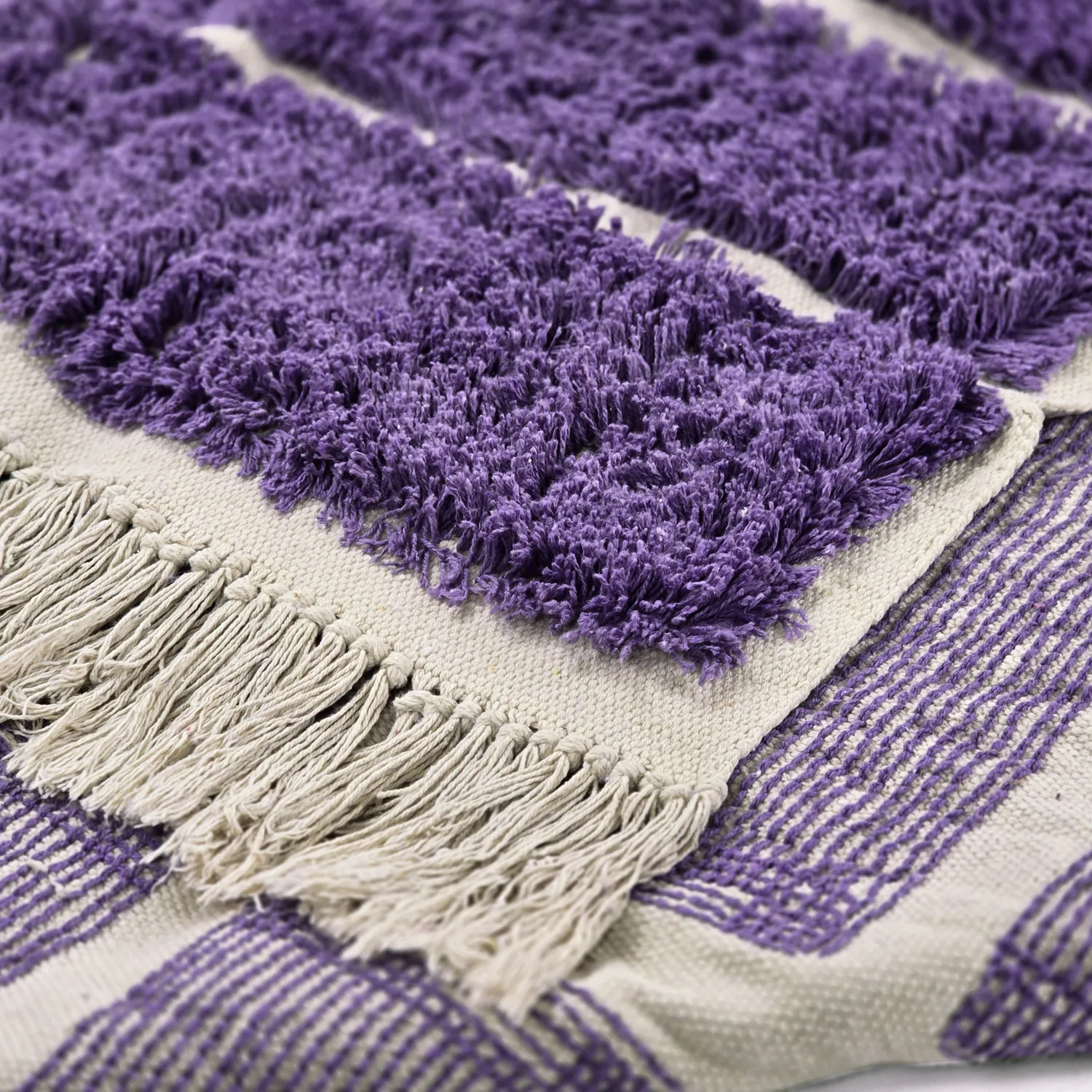 Shaggy koberce - Ikara Natural Cotton Shaggy (fialová)