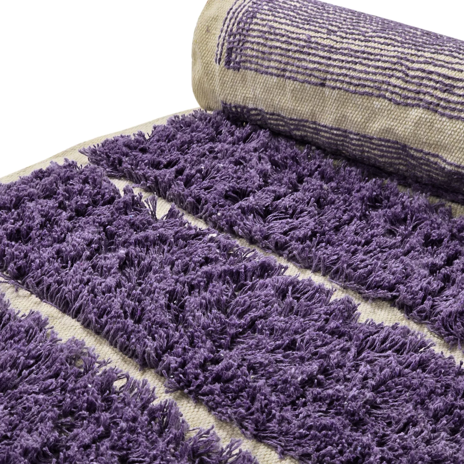 Shaggy koberce - Ikara Natural Cotton Shaggy (fialová)