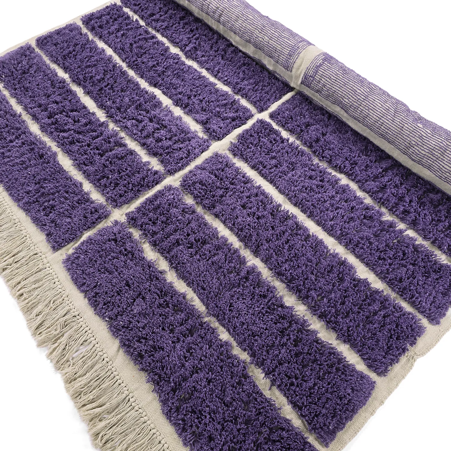 Shaggy koberce - Ikara Natural Cotton Shaggy (fialová)
