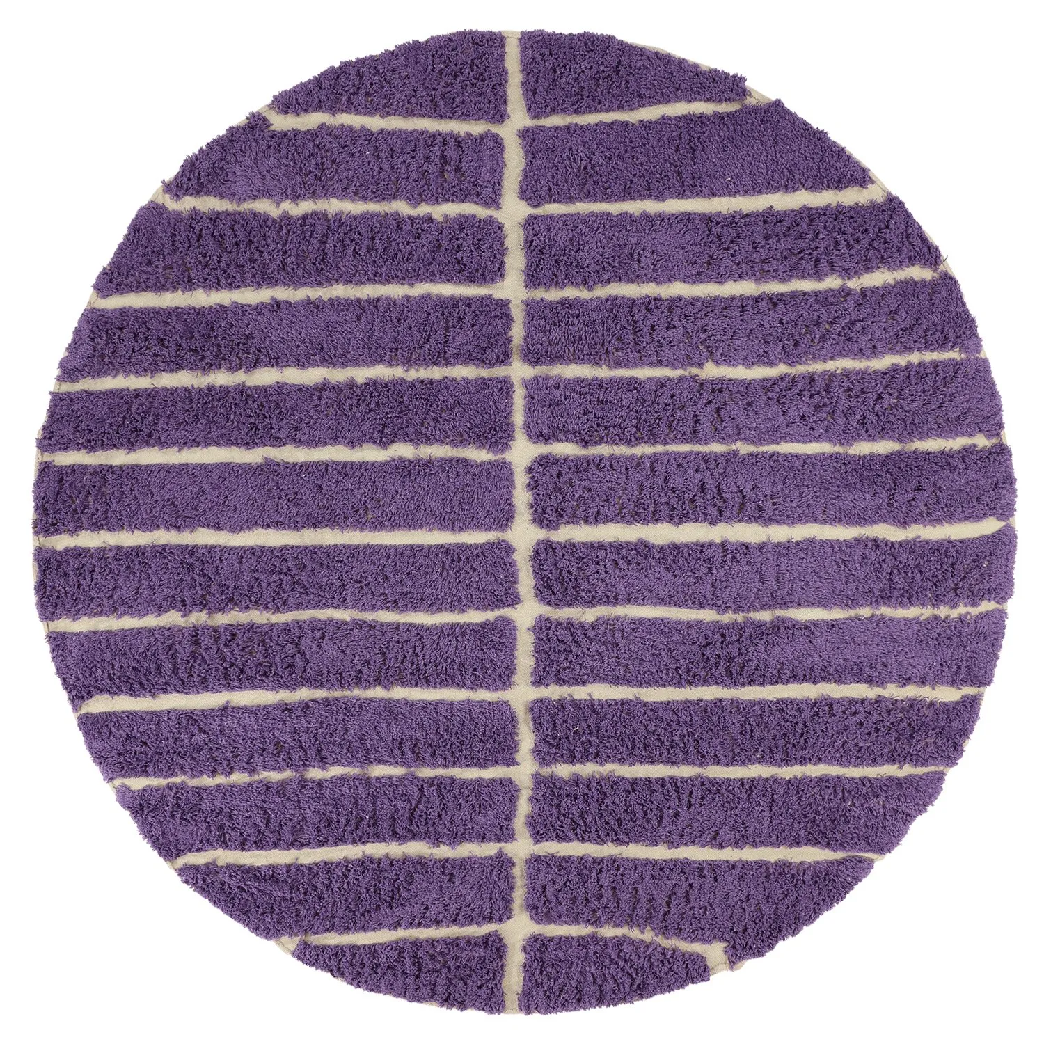 Kulatý koberec - Ikara Natural Cotton Shaggy (fialová)