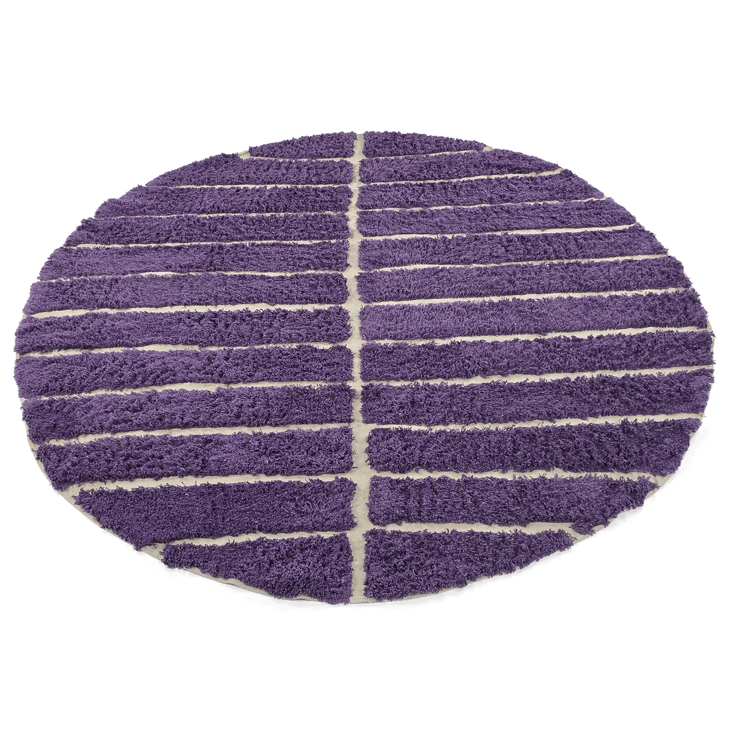 Kulatý koberec - Ikara Natural Cotton Shaggy (fialová)