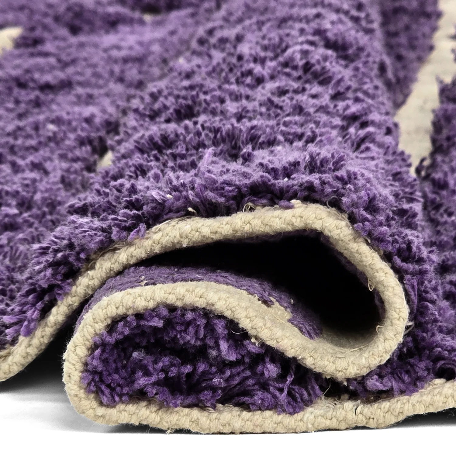 Kulatý koberec - Ikara Natural Cotton Shaggy (fialová)