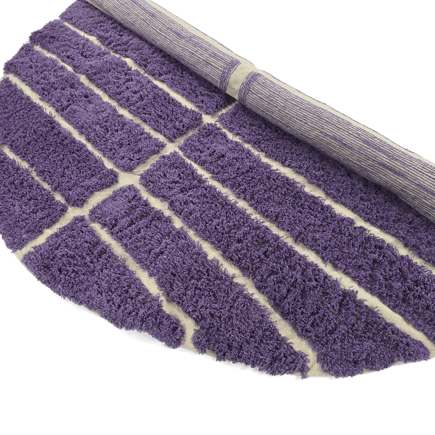 Kulatý koberec - Ikara Natural Cotton Shaggy (fialová)
