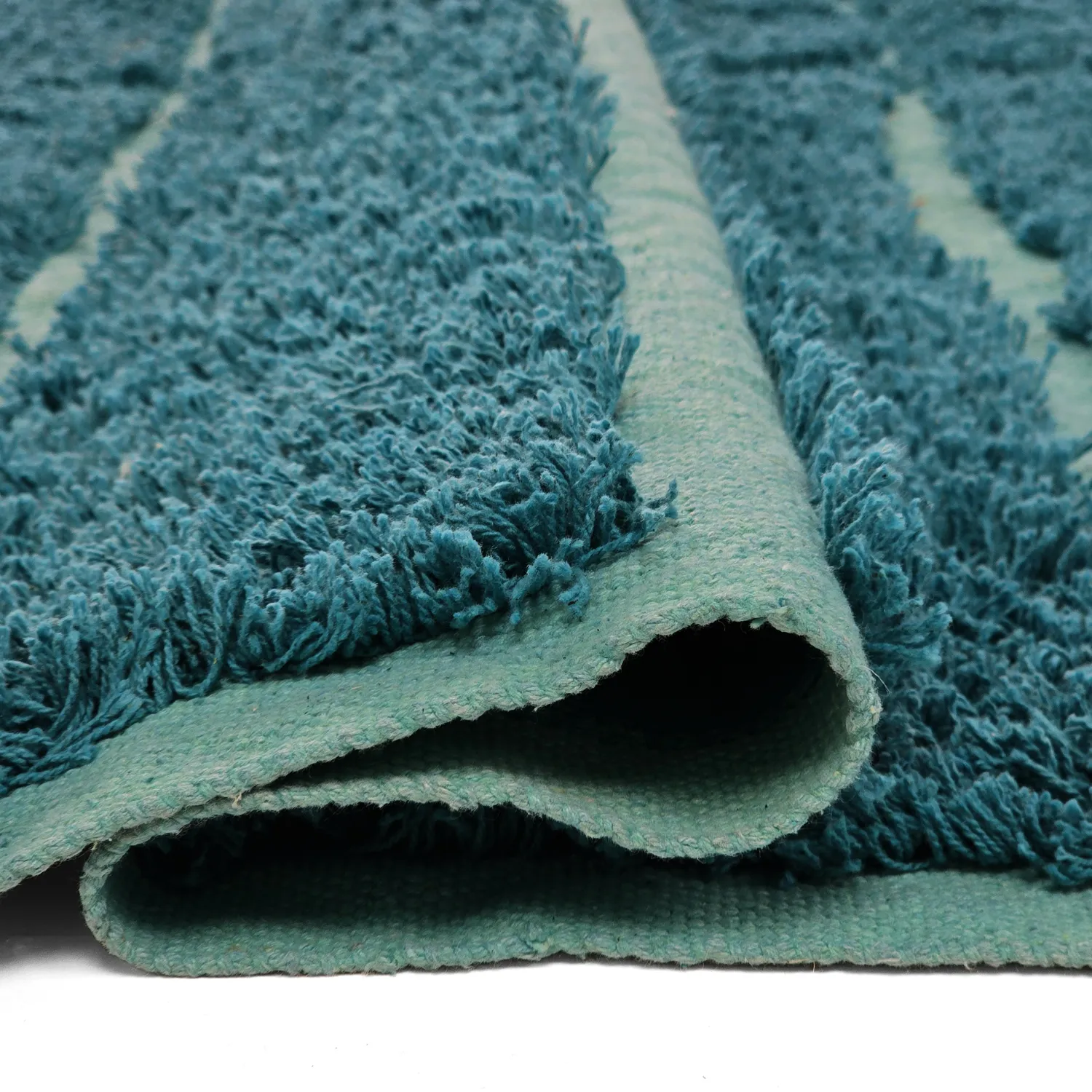Shaggy koberce - Ikara Natural Cotton Shaggy (tyrkysový)