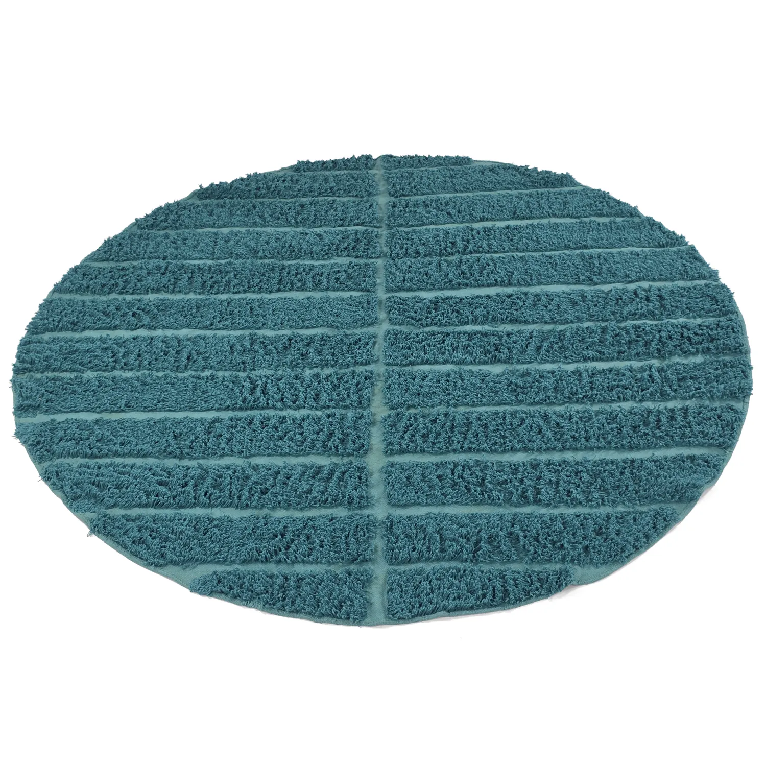 Kulatý koberec - Ikara Natural Cotton Shaggy (tyrkysový)