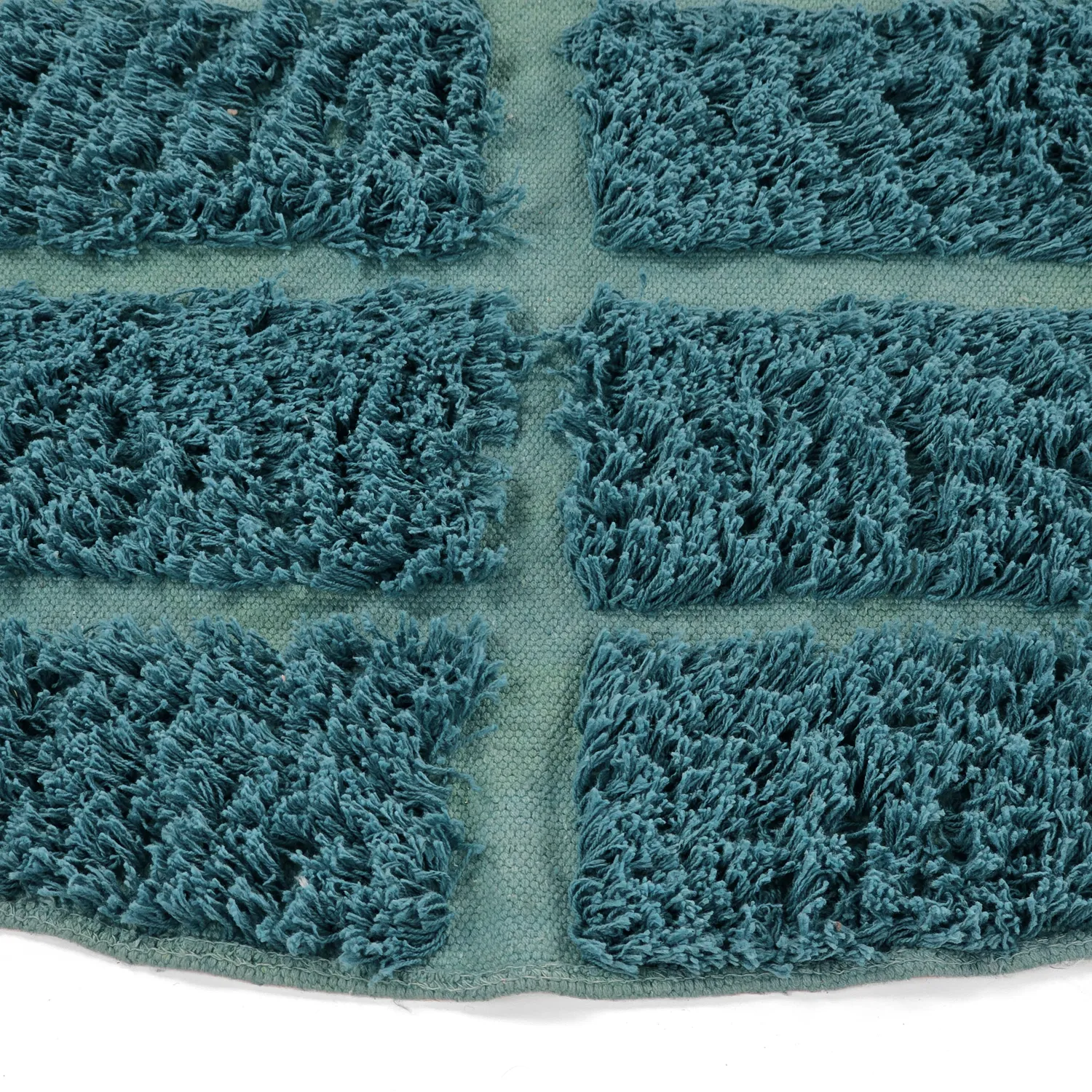 Kulatý koberec - Ikara Natural Cotton Shaggy (tyrkysový)
