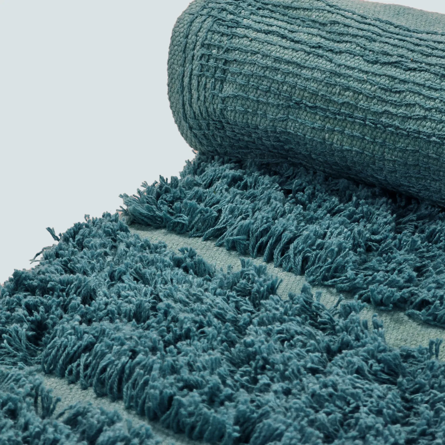 Kulatý koberec - Ikara Natural Cotton Shaggy (tyrkysový)