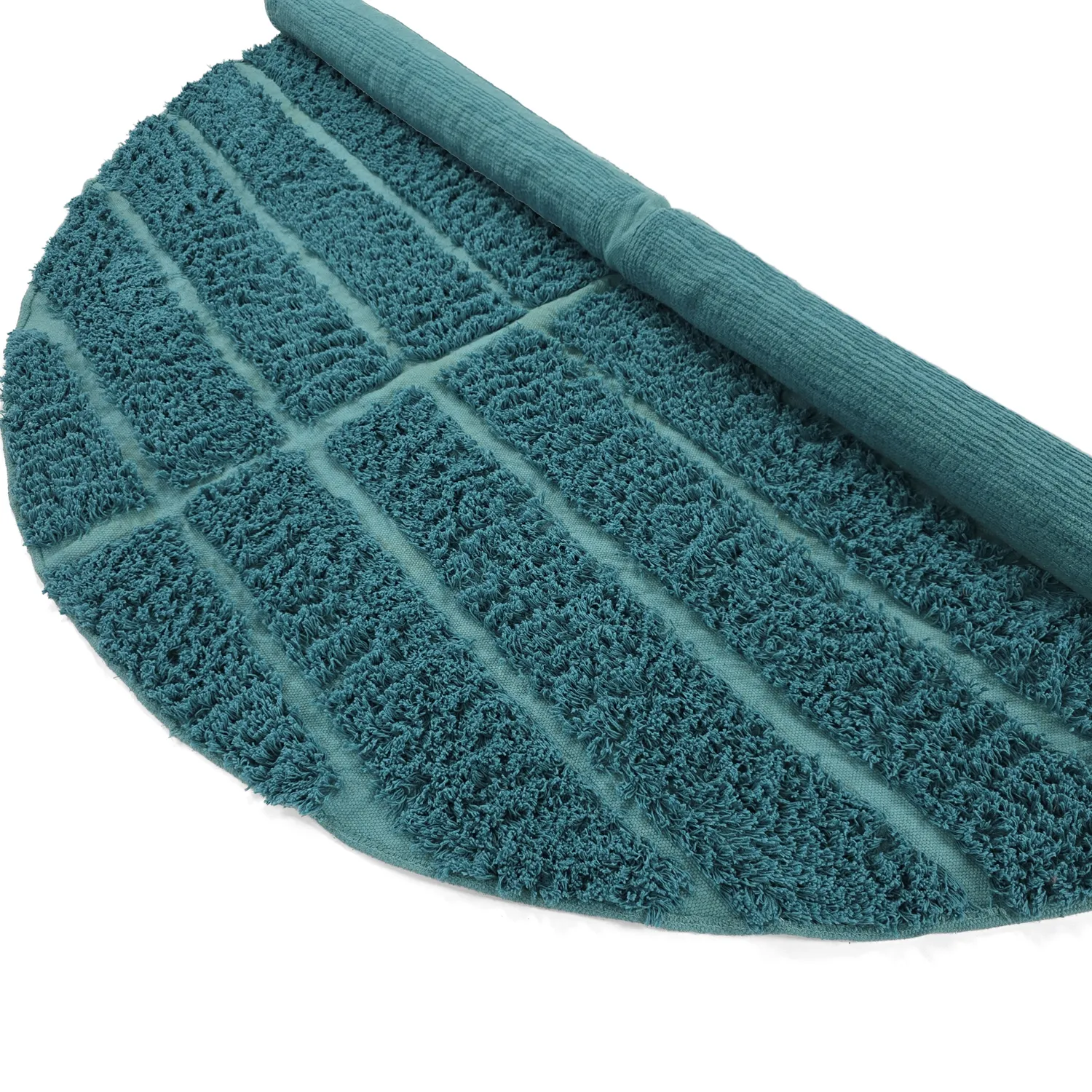 Kulatý koberec - Ikara Natural Cotton Shaggy (tyrkysový)