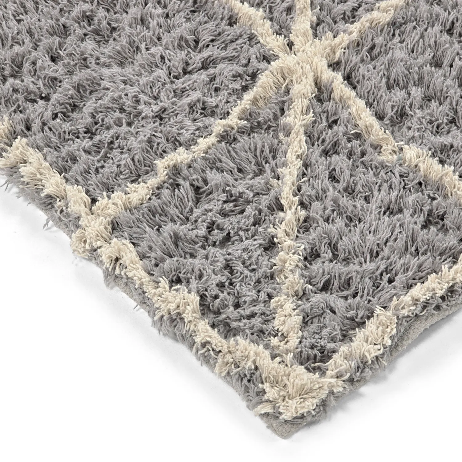 Shaggy koberce - Kairi Natural Cotton Shaggy (šedá/béžová)