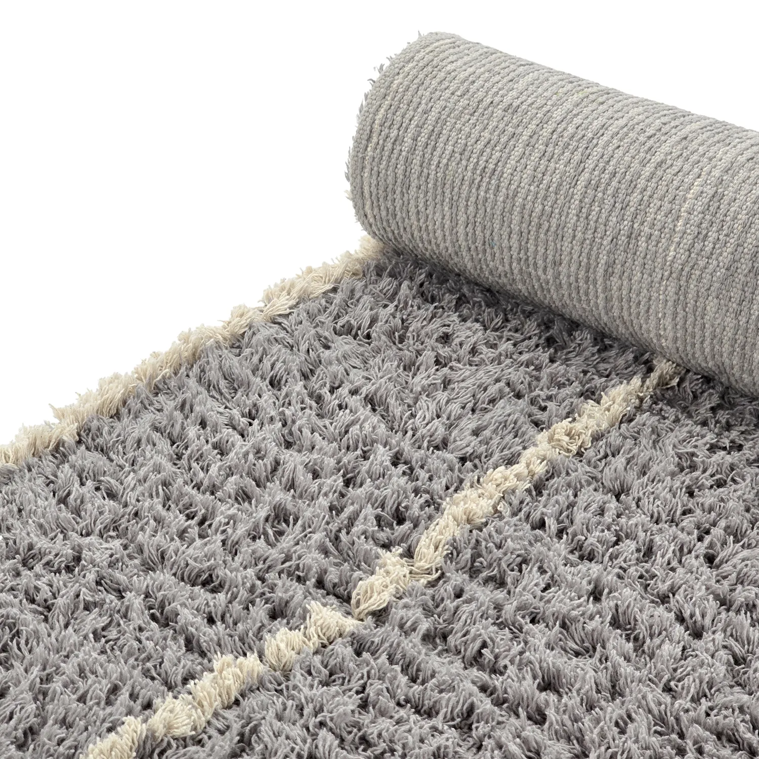 Shaggy koberce - Kairi Natural Cotton Shaggy (šedá/béžová)