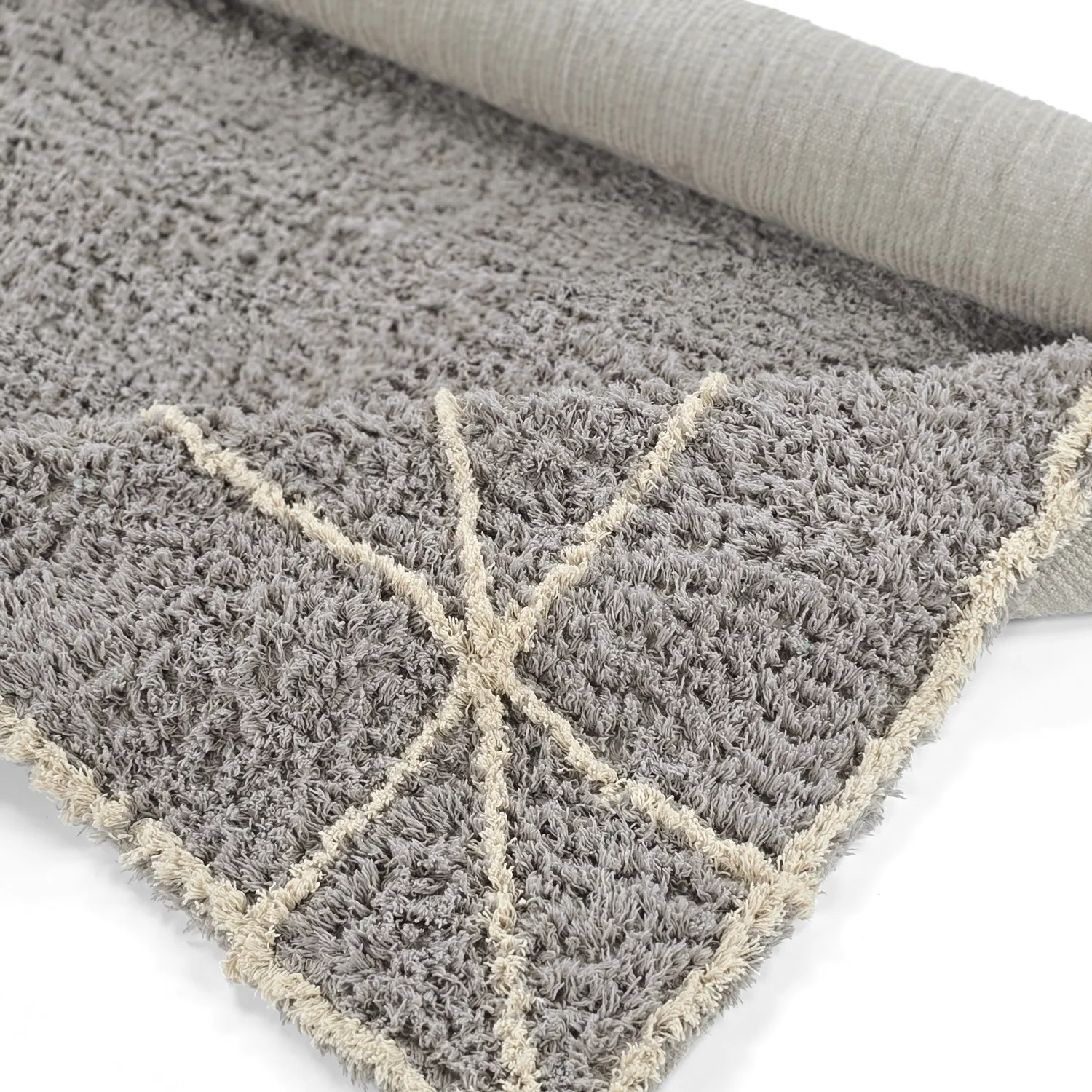 Shaggy koberce - Kairi Natural Cotton Shaggy (šedá/béžová)