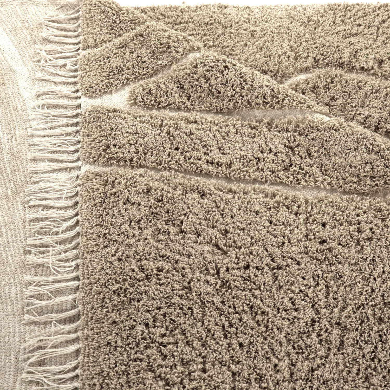 Shaggy koberce - Kindon Natural Cotton Shaggy (béžová/bílá)
