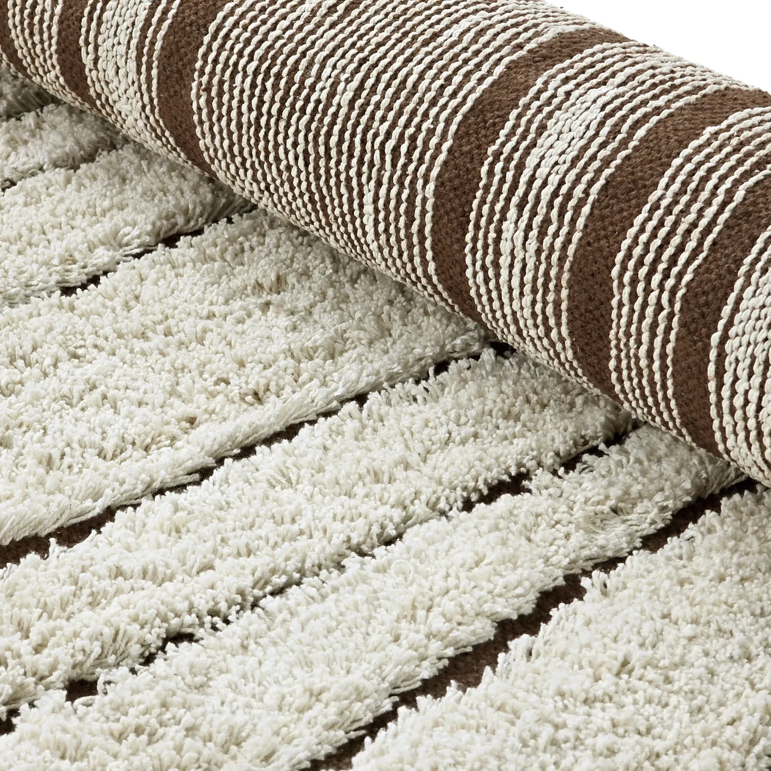 Kulatý koberec - Kindon Natural Cotton Shaggy (šedobílá/hnědá)