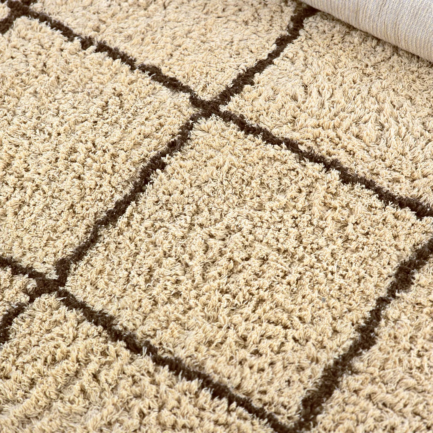 Shaggy koberce - Lana Natural Cotton Shaggy (béžová/hnědá)