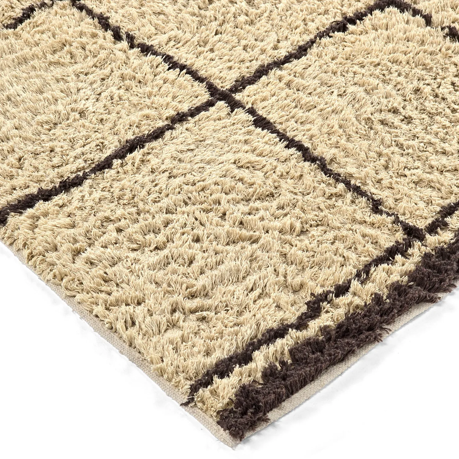 Shaggy koberce - Lana Natural Cotton Shaggy (béžová/hnědá)