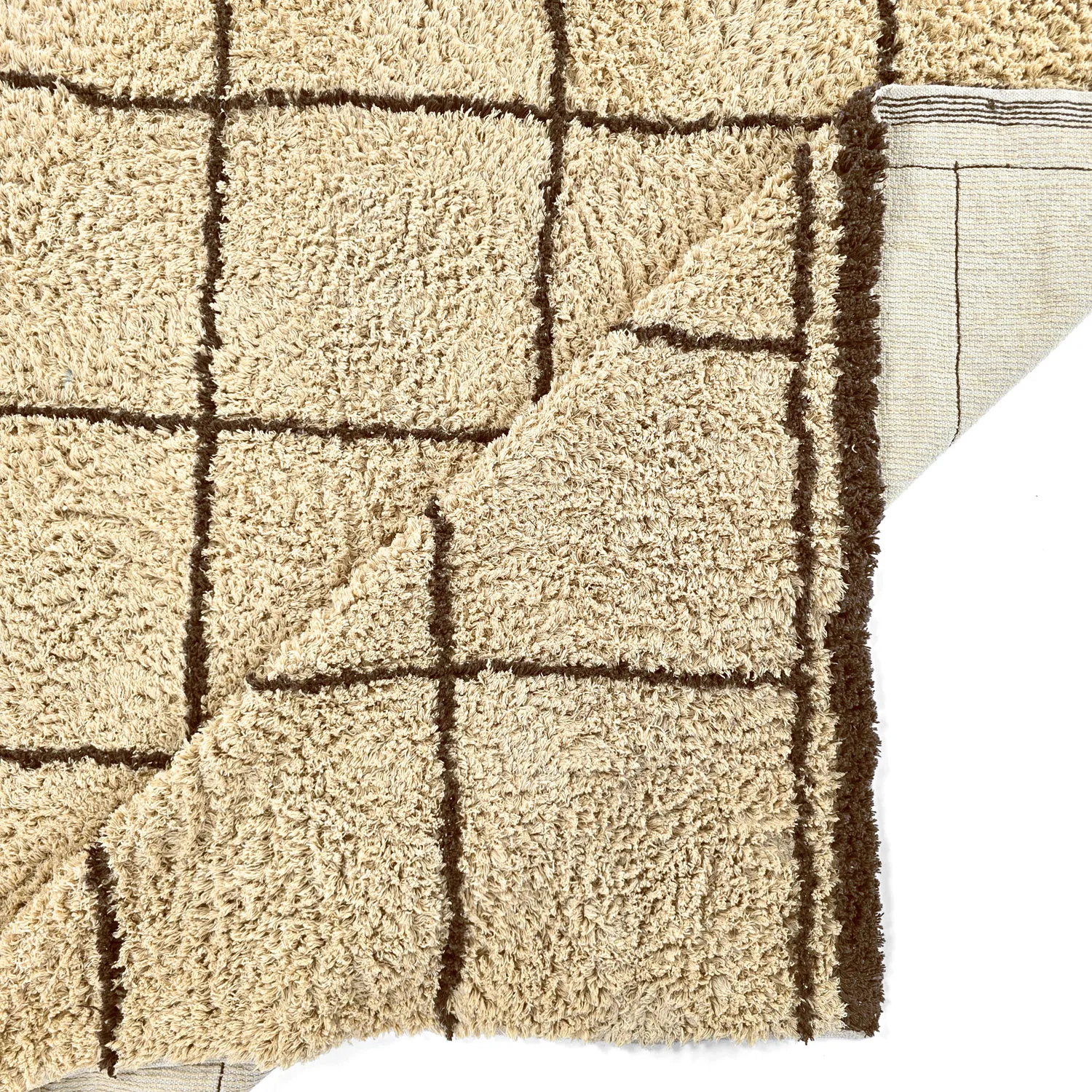 Shaggy koberce - Lana Natural Cotton Shaggy (béžová/hnědá)